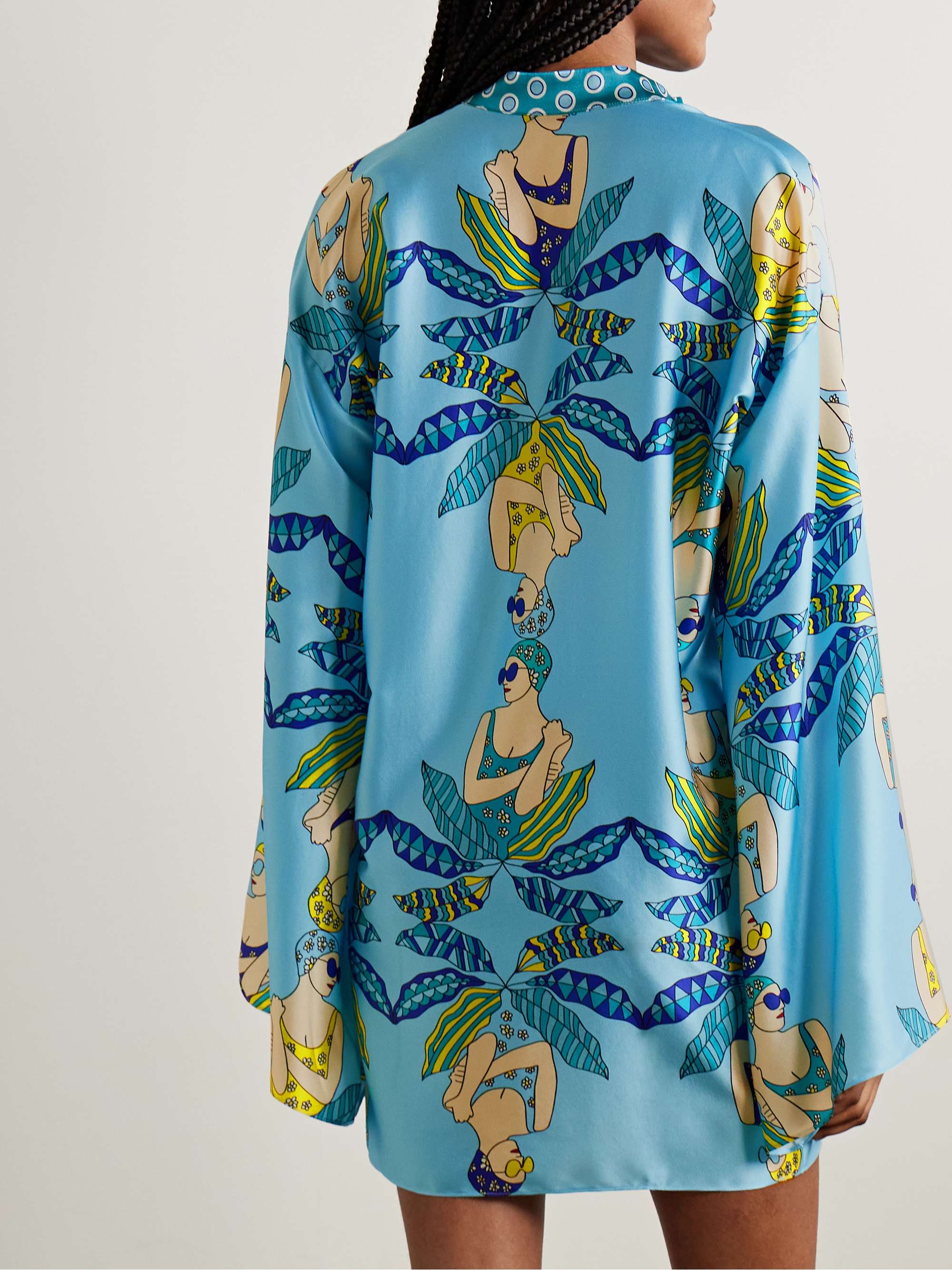 Maria printed silk-blend kaftan view