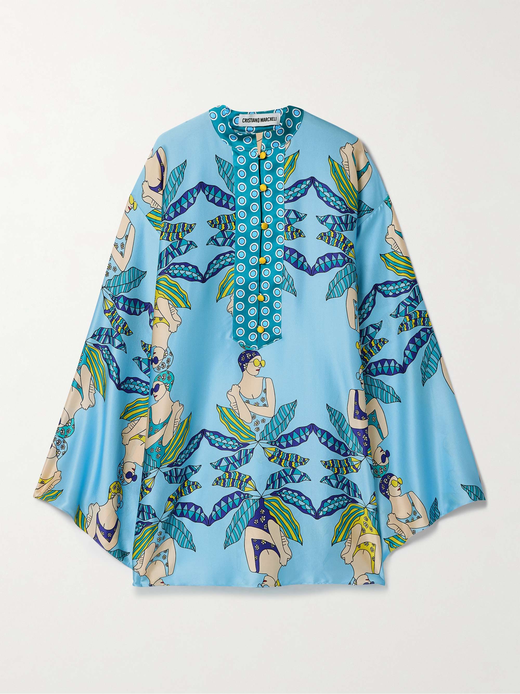 Maria printed silk-blend kaftan view