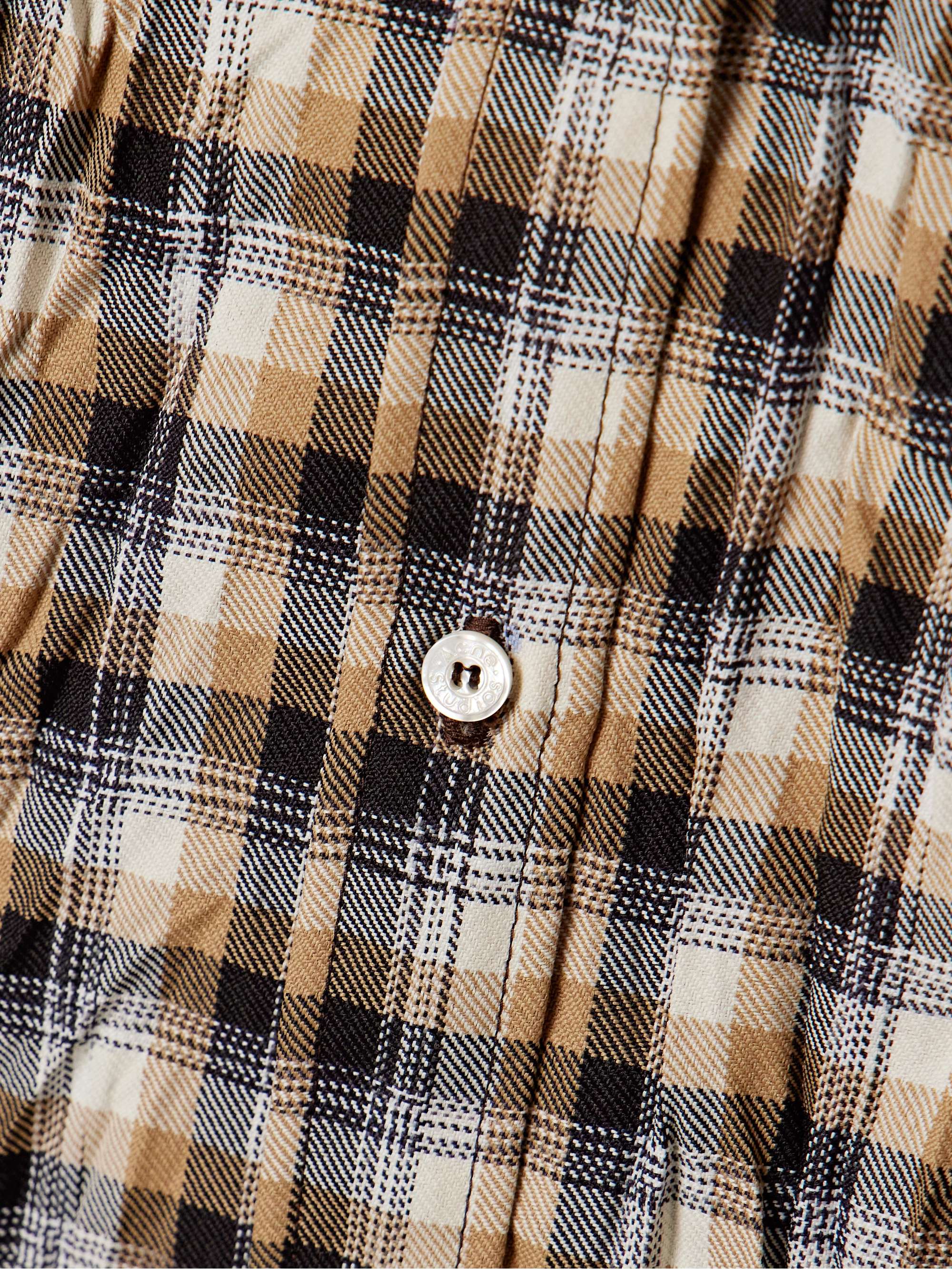 Checked crinkled-twill shirt view