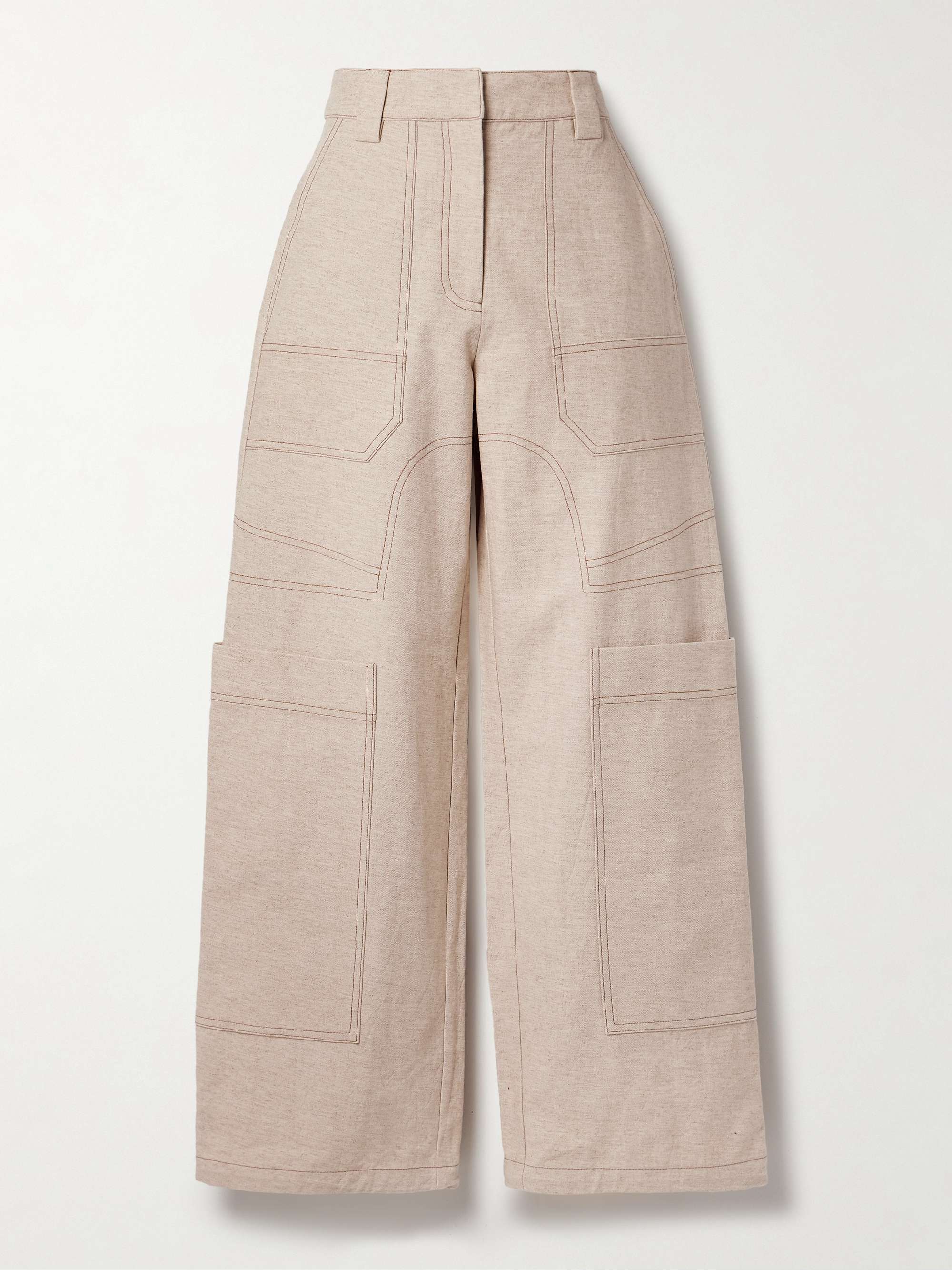 Wynn cotton and linen-blend wide-leg cargo pants view