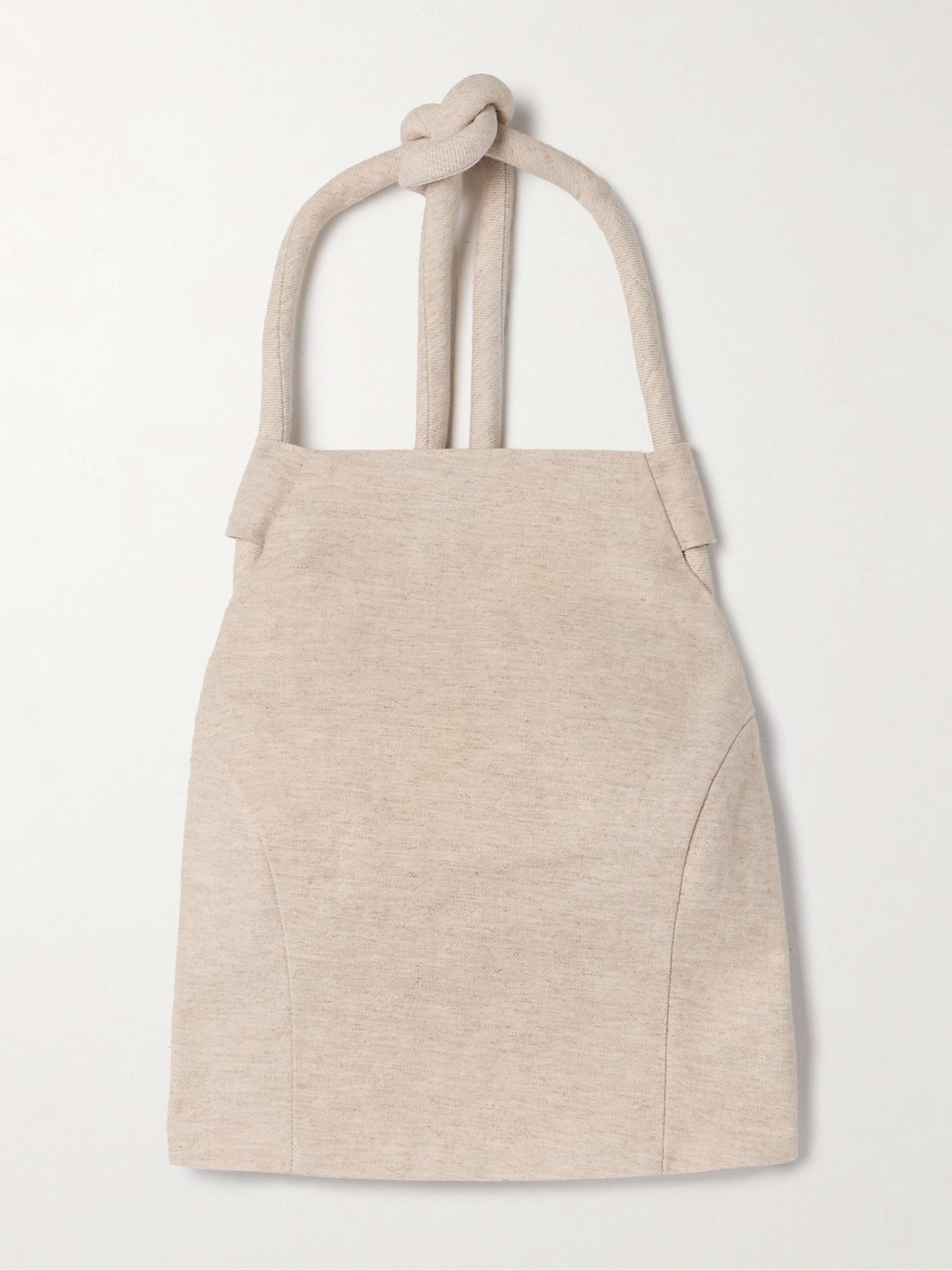Themis cotton and linen-blend halterneck top view