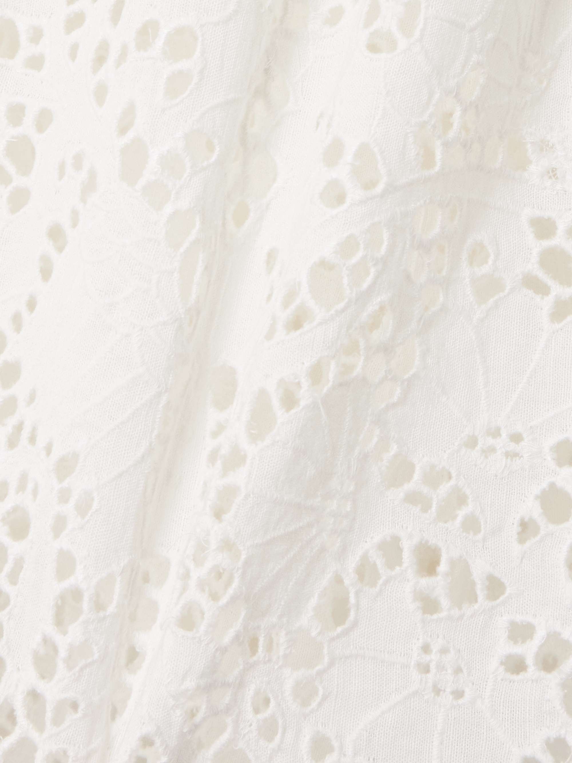 Wynona pleated broderie anglaise linen and cotton-blend midi skirt view