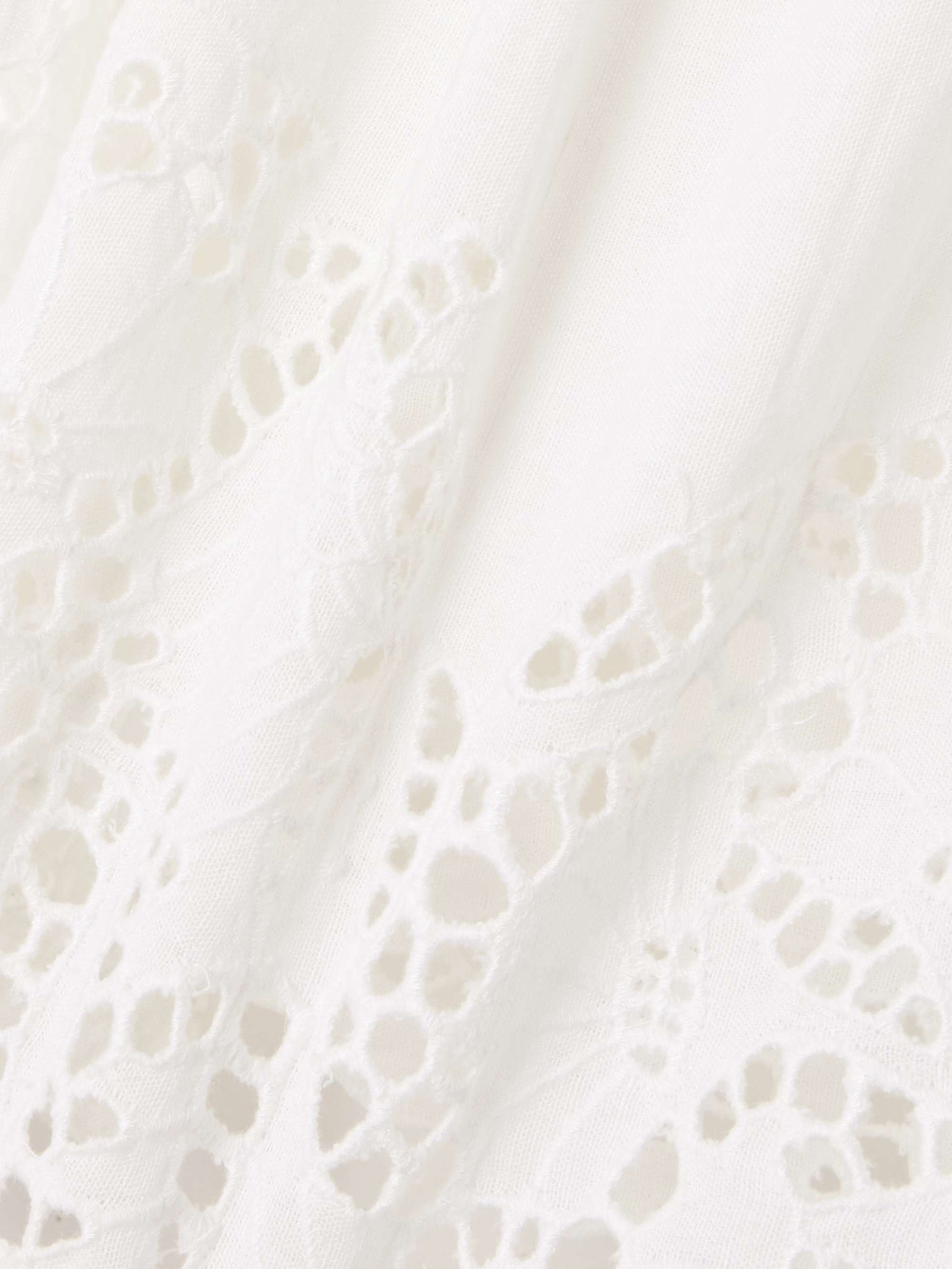 Scarletta pleated broderie anglaise linen and cotton-blend blouse view