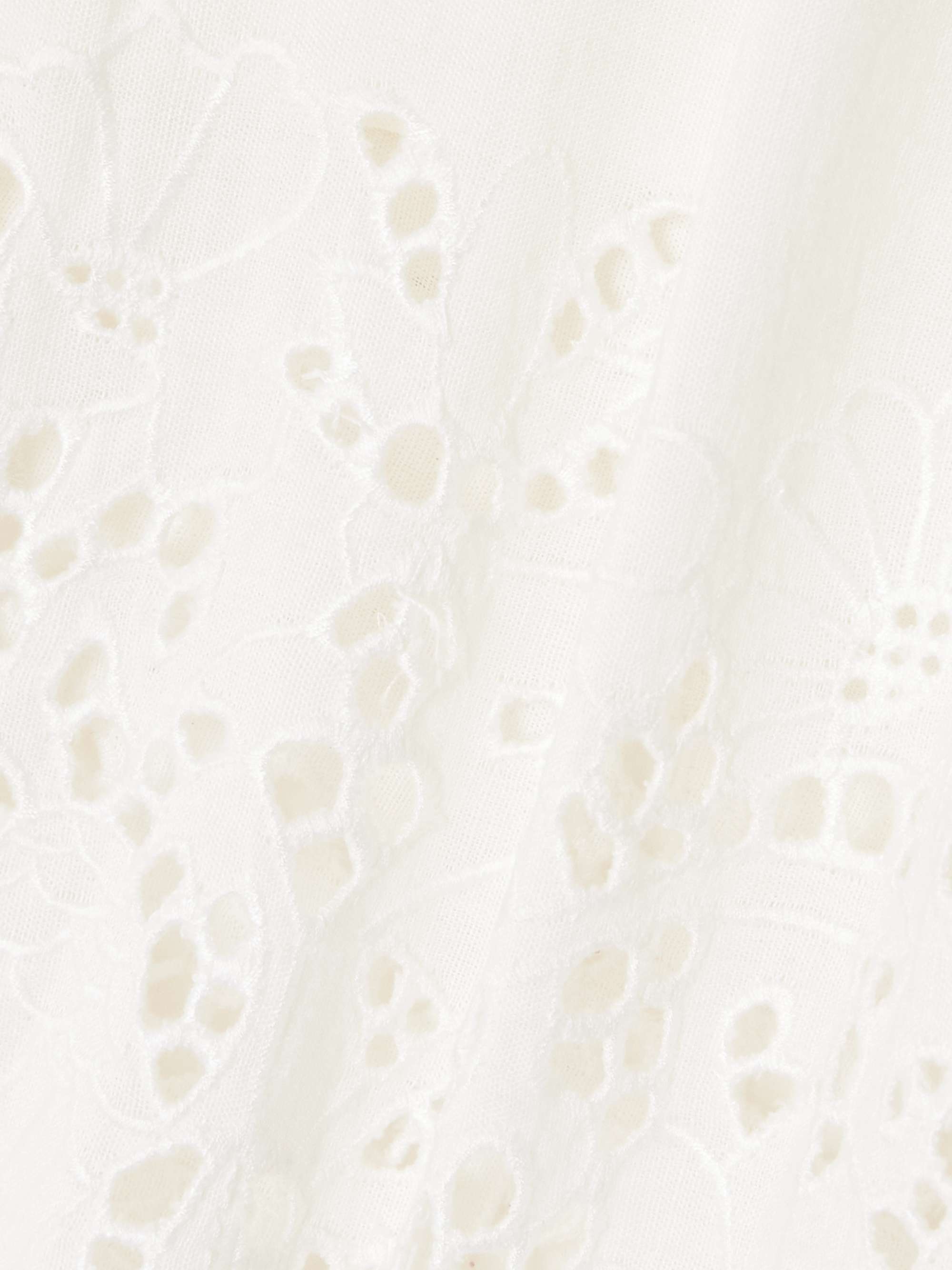 Scalloped pleated broderie anglaise linen and cotton-blend shorts view