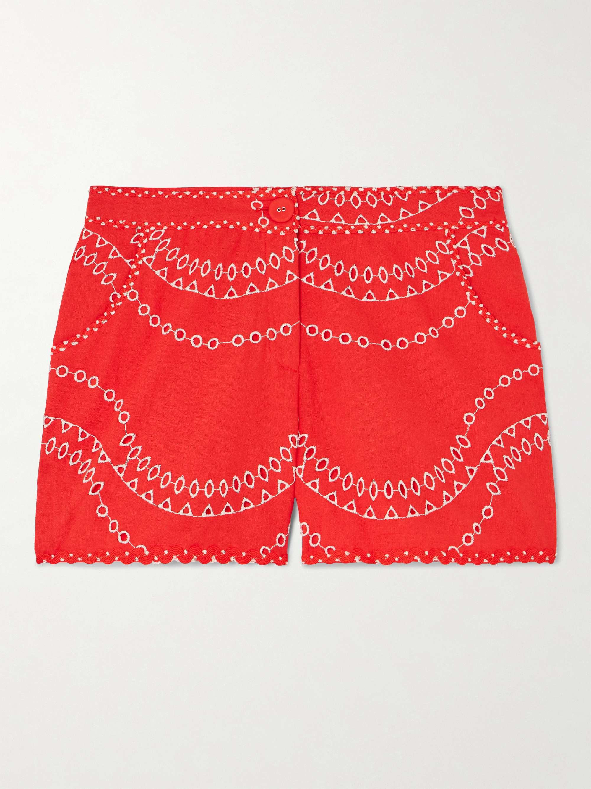 Drea broderie anglaise cotton-blend shorts view