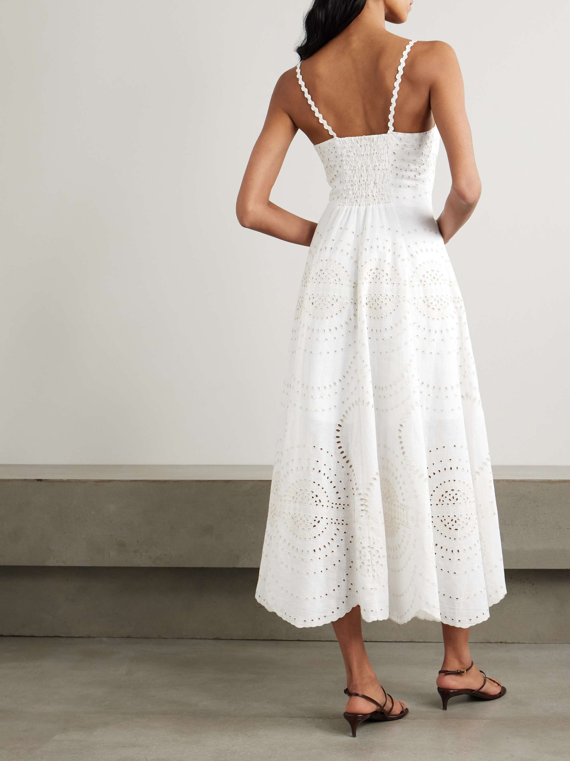 Catta scalloped broderie anglaise cotton-blend midi dress view