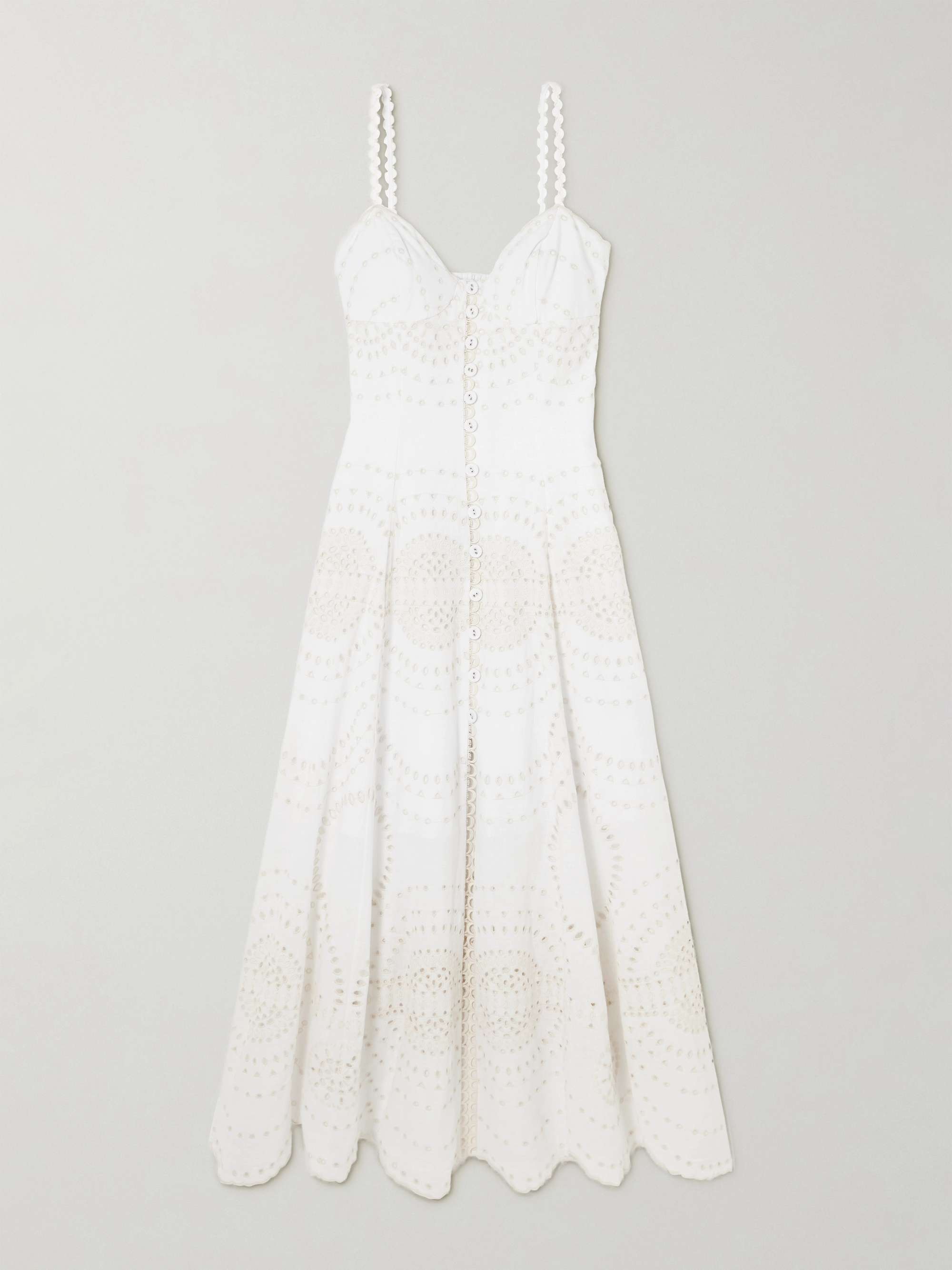Catta scalloped broderie anglaise cotton-blend midi dress view