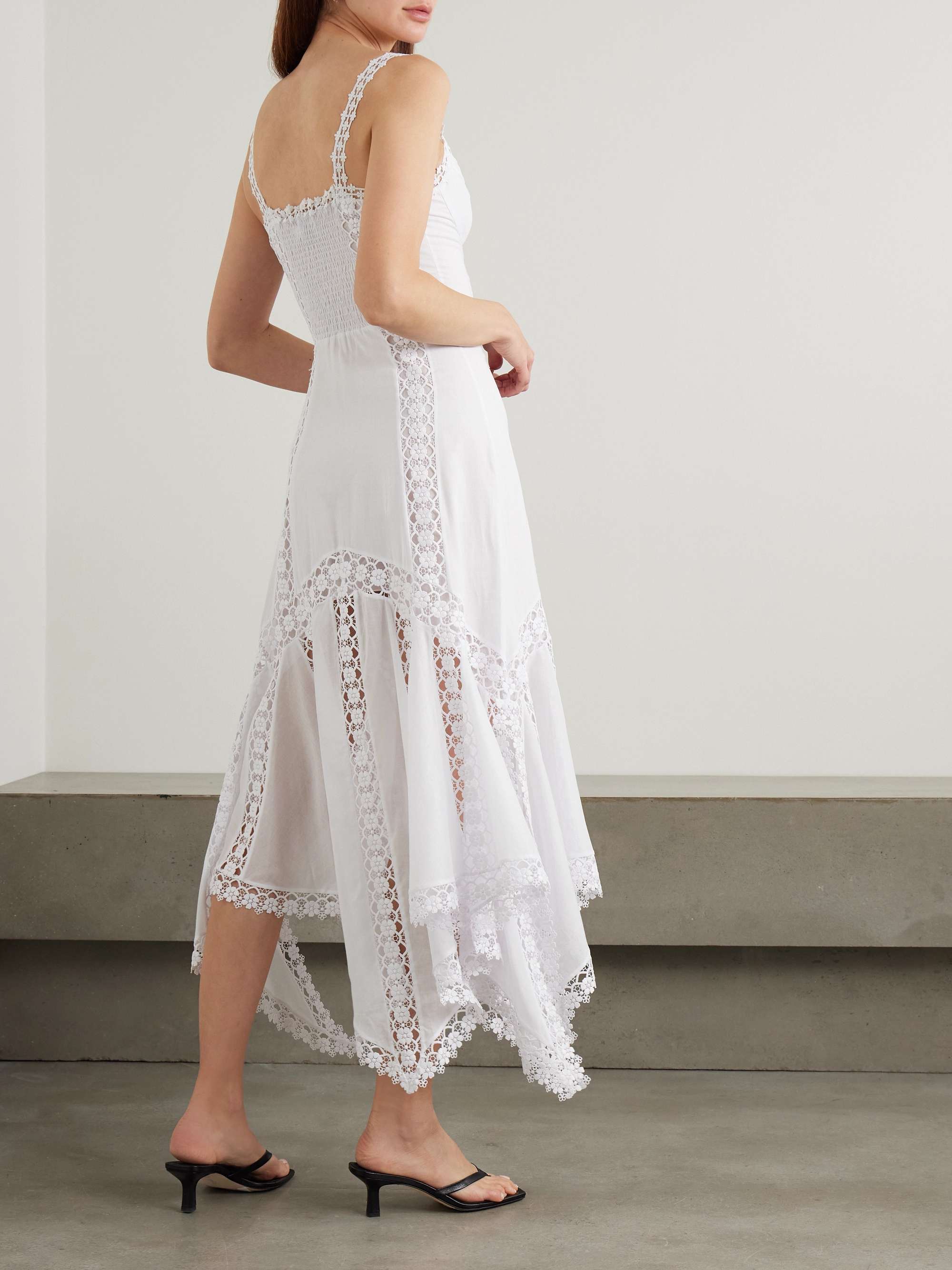 Blossel tiered guipure lace-trimmed cotton-blend voile midi dress view