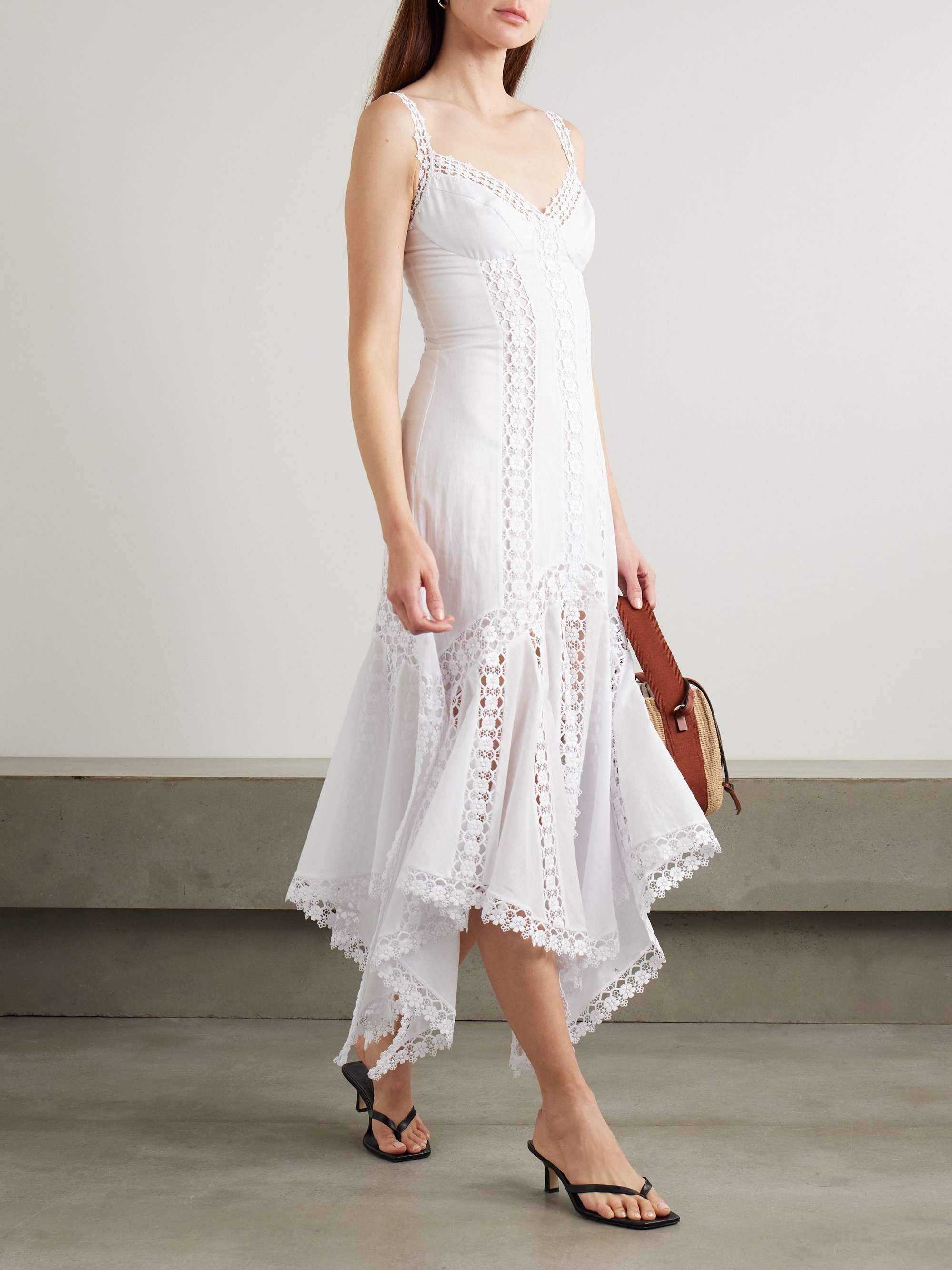 Blossel tiered guipure lace-trimmed cotton-blend voile midi dress view