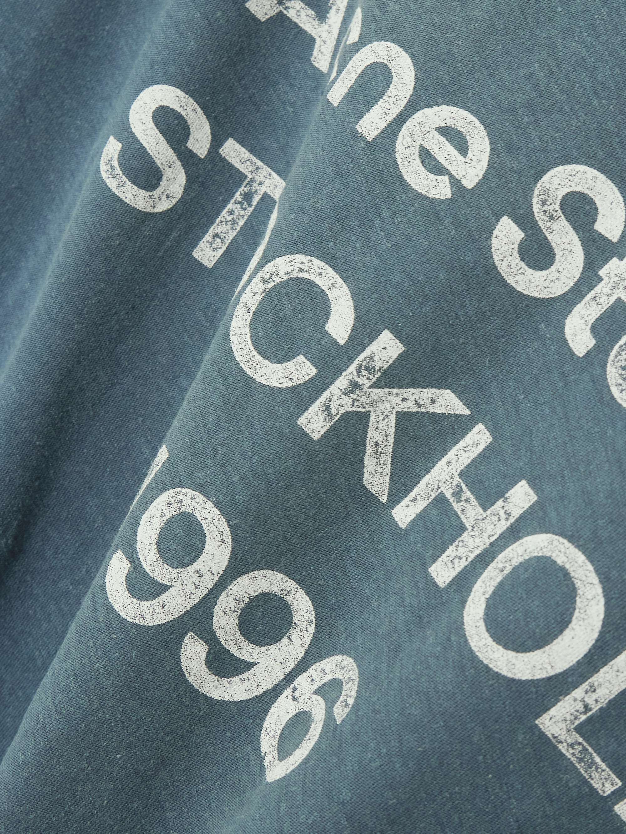 Printed organic cotton and hemp-blend jersey T-shirt view