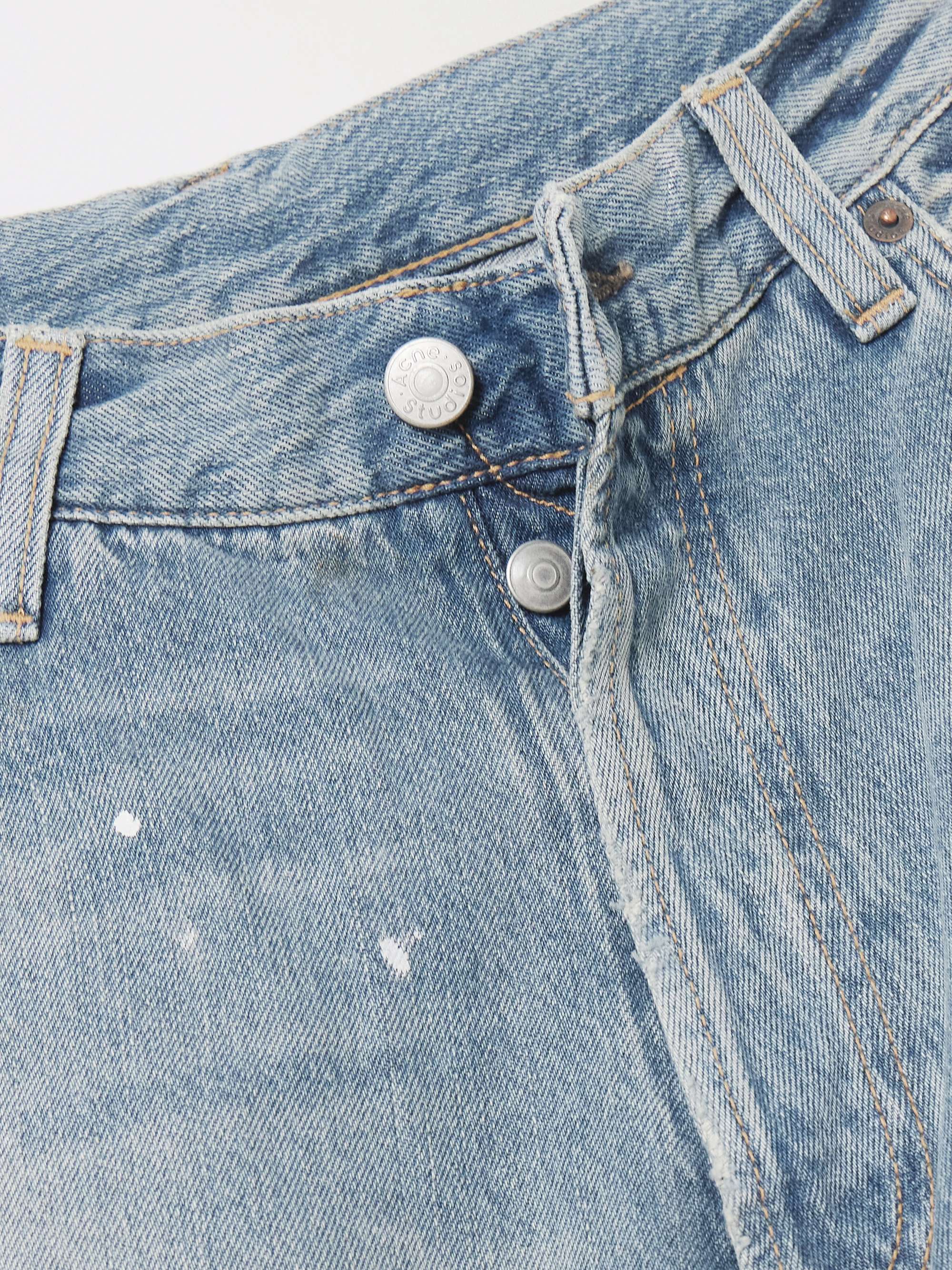 Distressed organic low-rise wide-leg jeans view