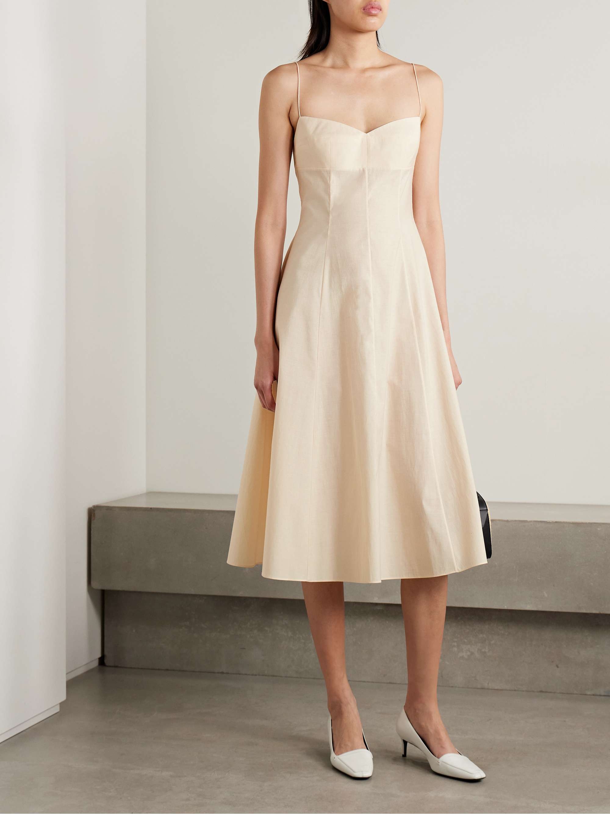 Isabella cotton-canvas midi dress view