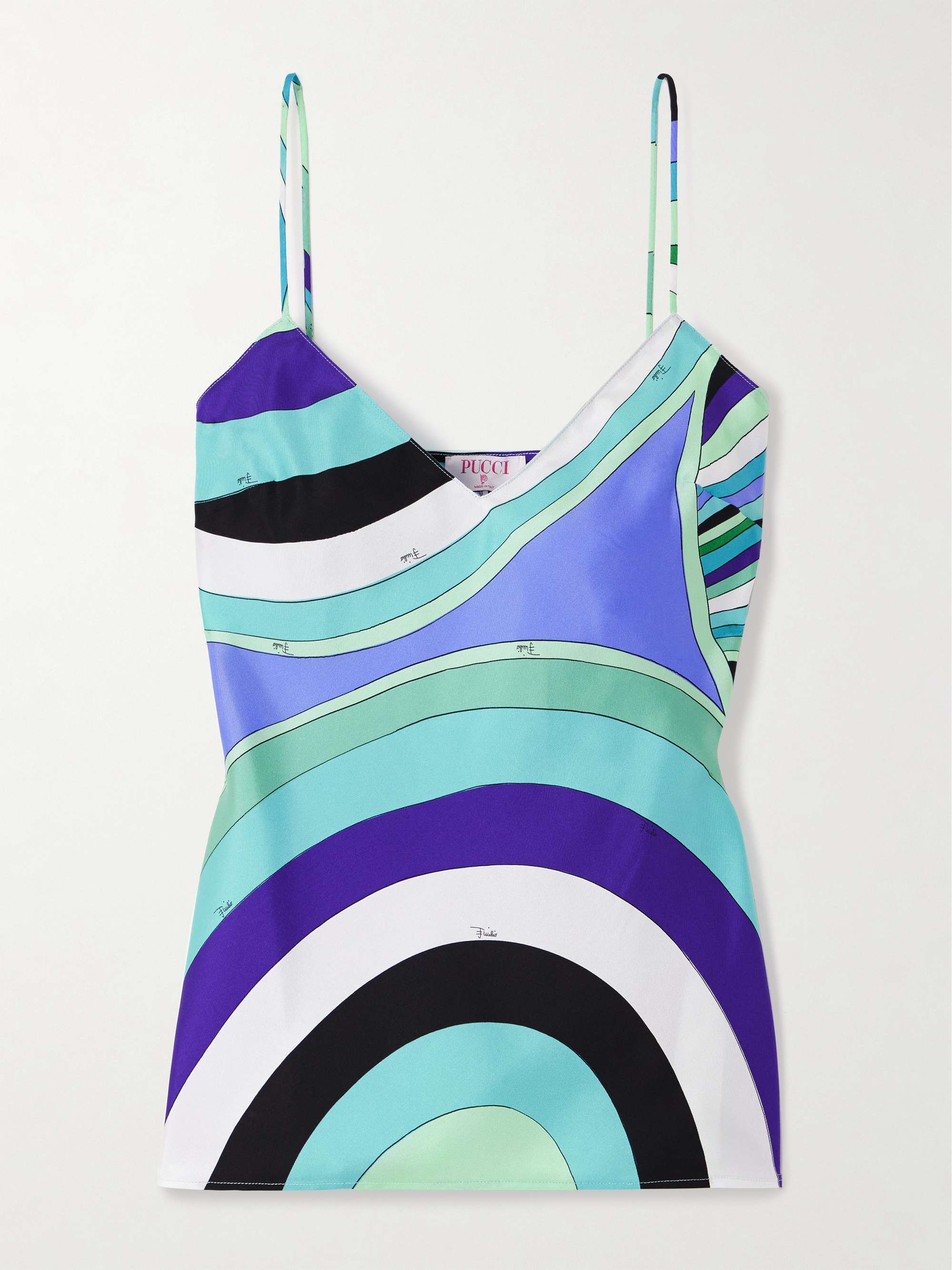 Printed silk-twill camisole view