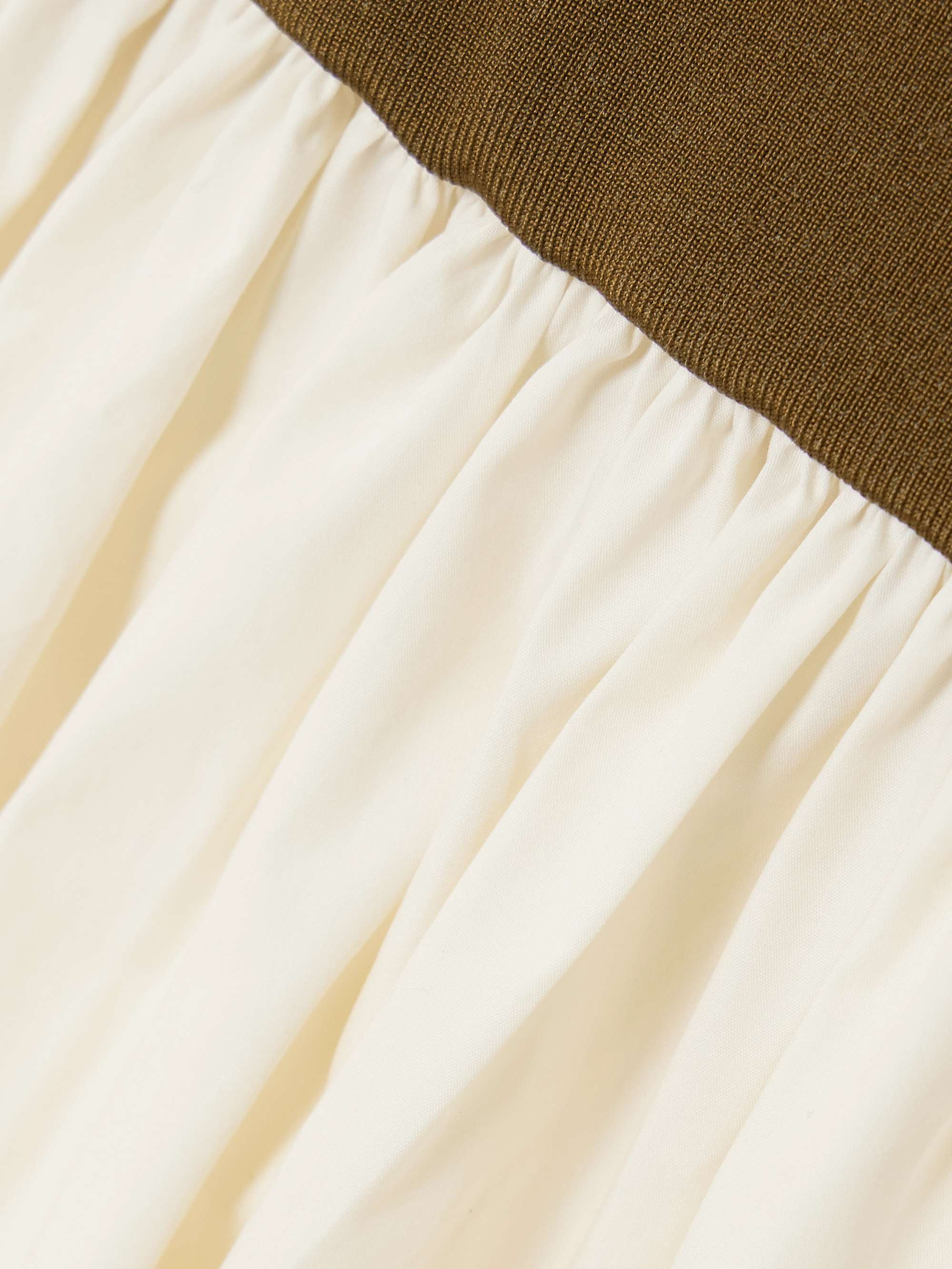 Stretch-knit and silk-crepe maxi dress view