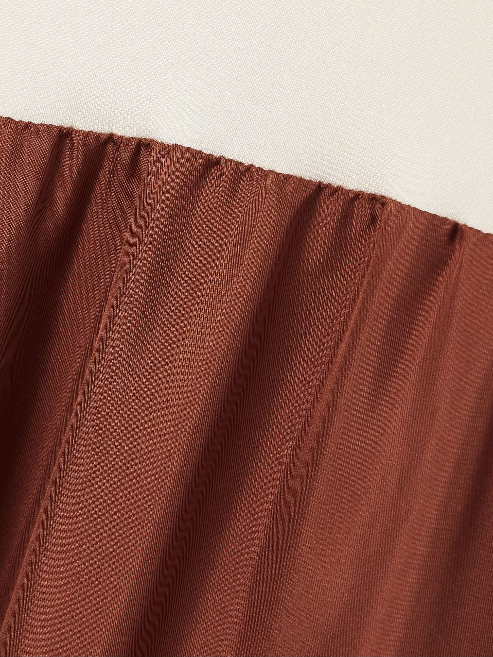 Stretch-knit and silk-twill maxi dress view