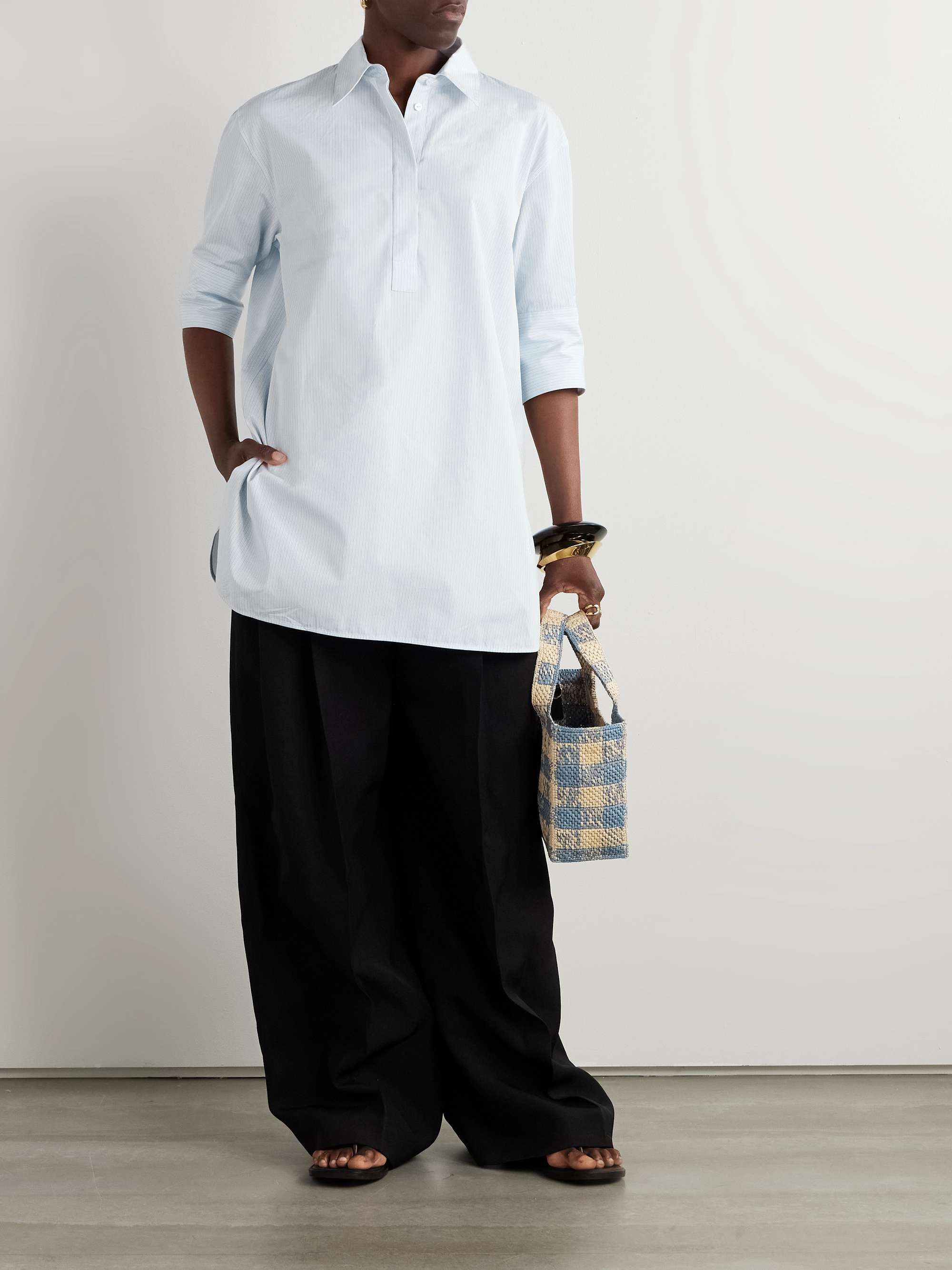 Striped cotton-poplin shirt view