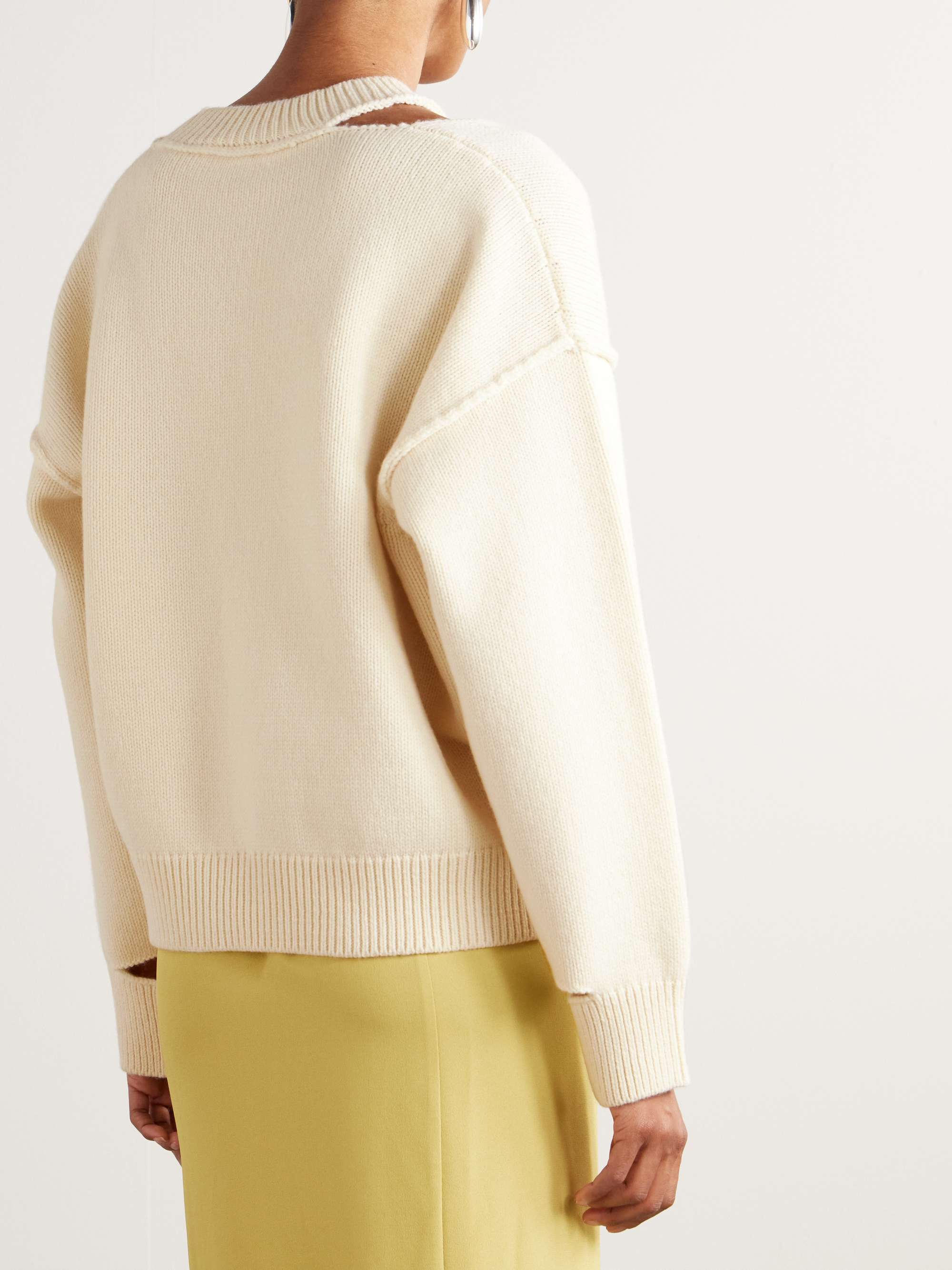 Cutout wool and cashmere-blend sweater view