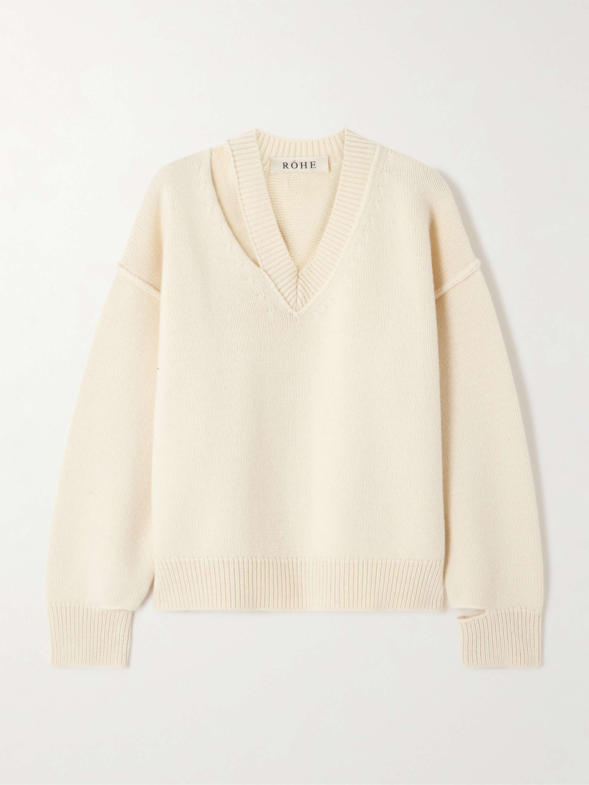 Cutout wool and cashmere-blend sweater view