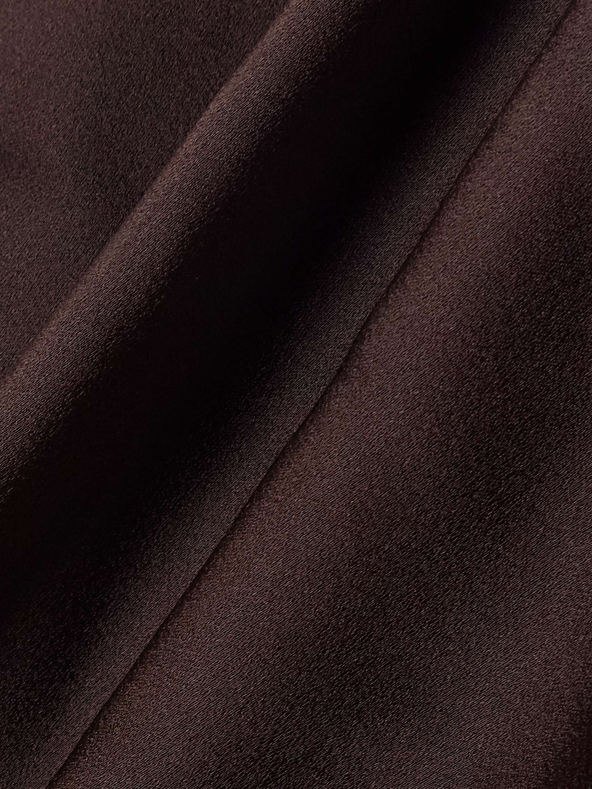 Cutout satin-crepe halterneck top view