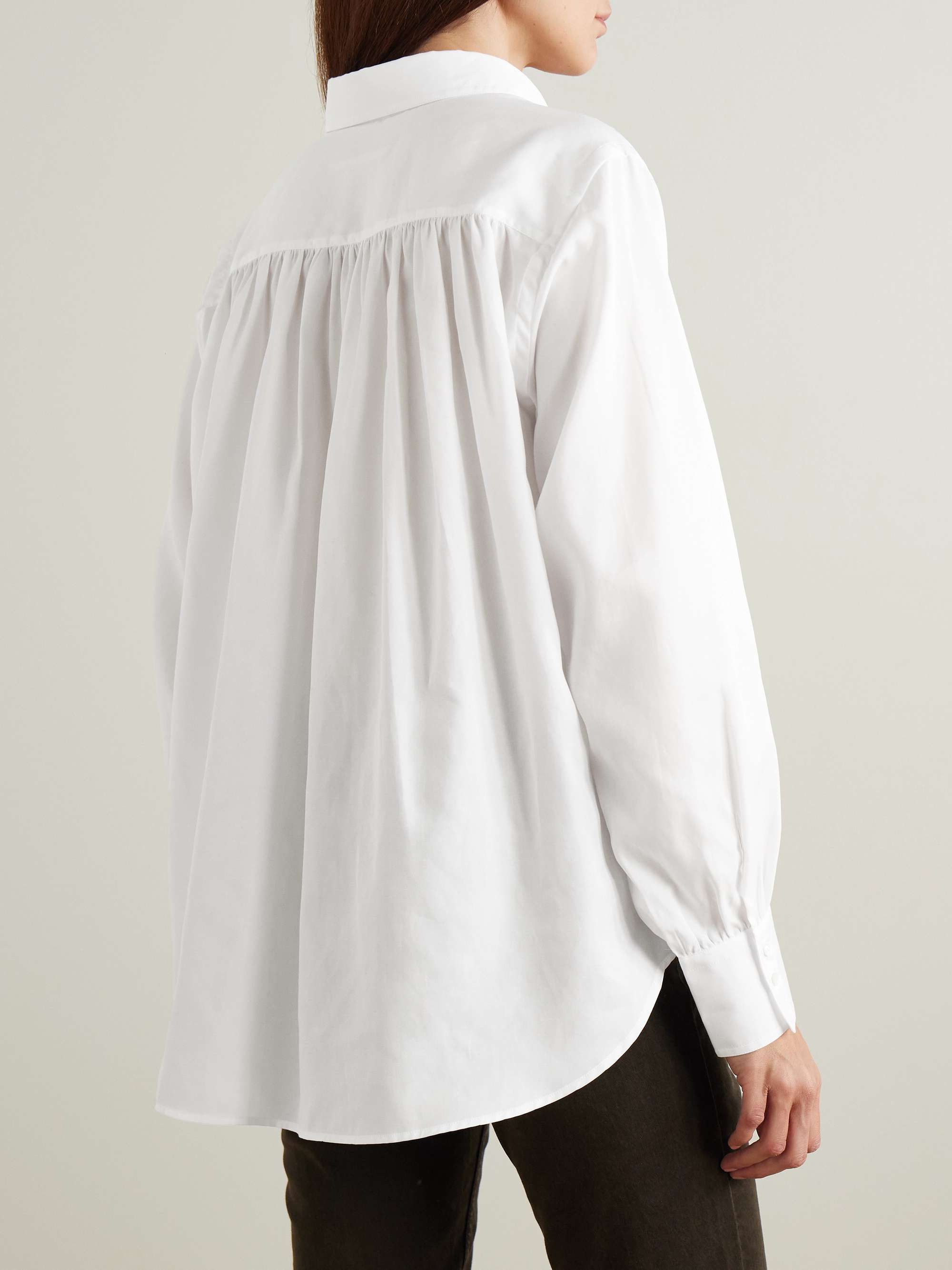 Logo-embroidered cotton-poplin shirt view