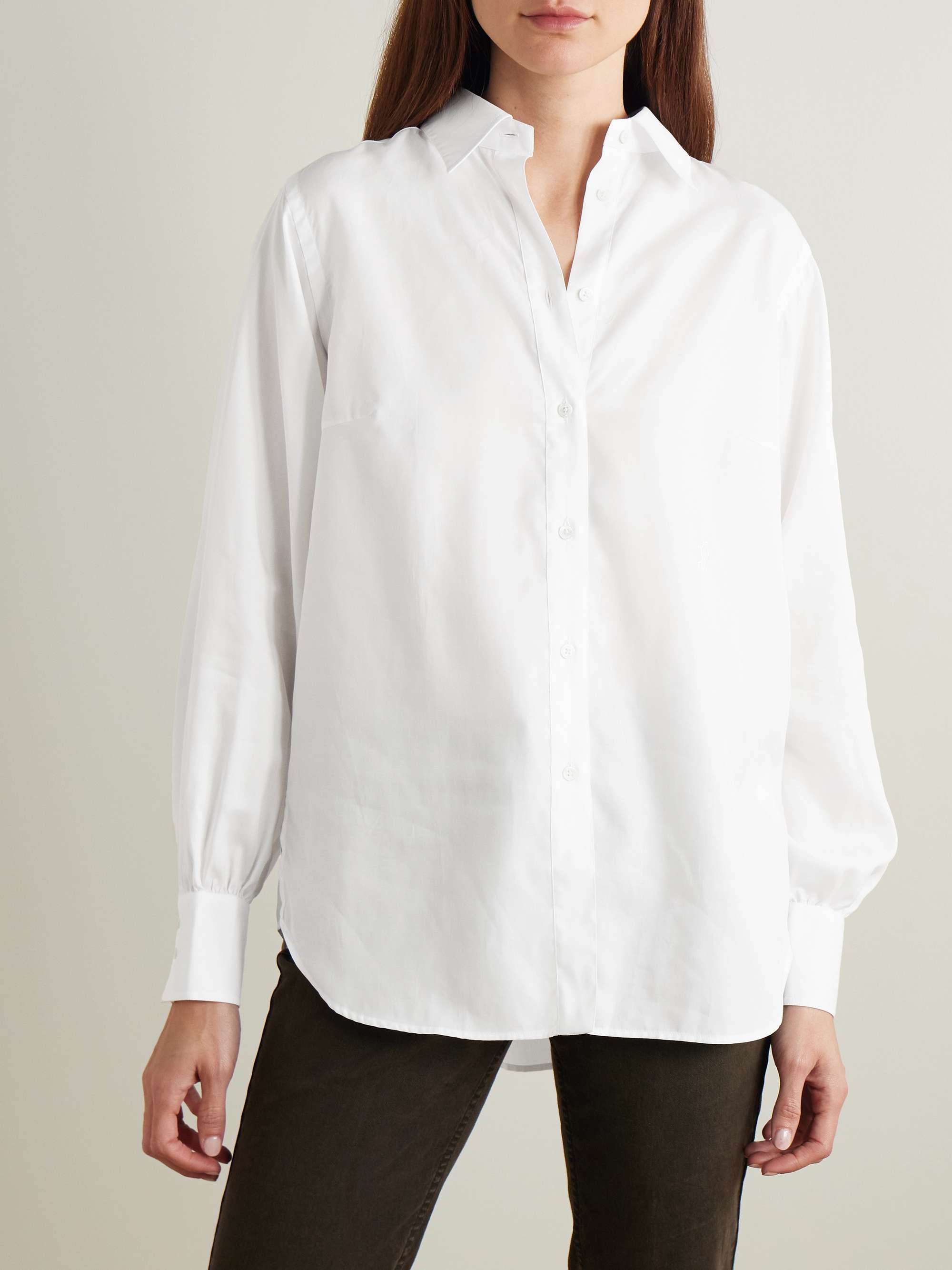 Logo-embroidered cotton-poplin shirt view