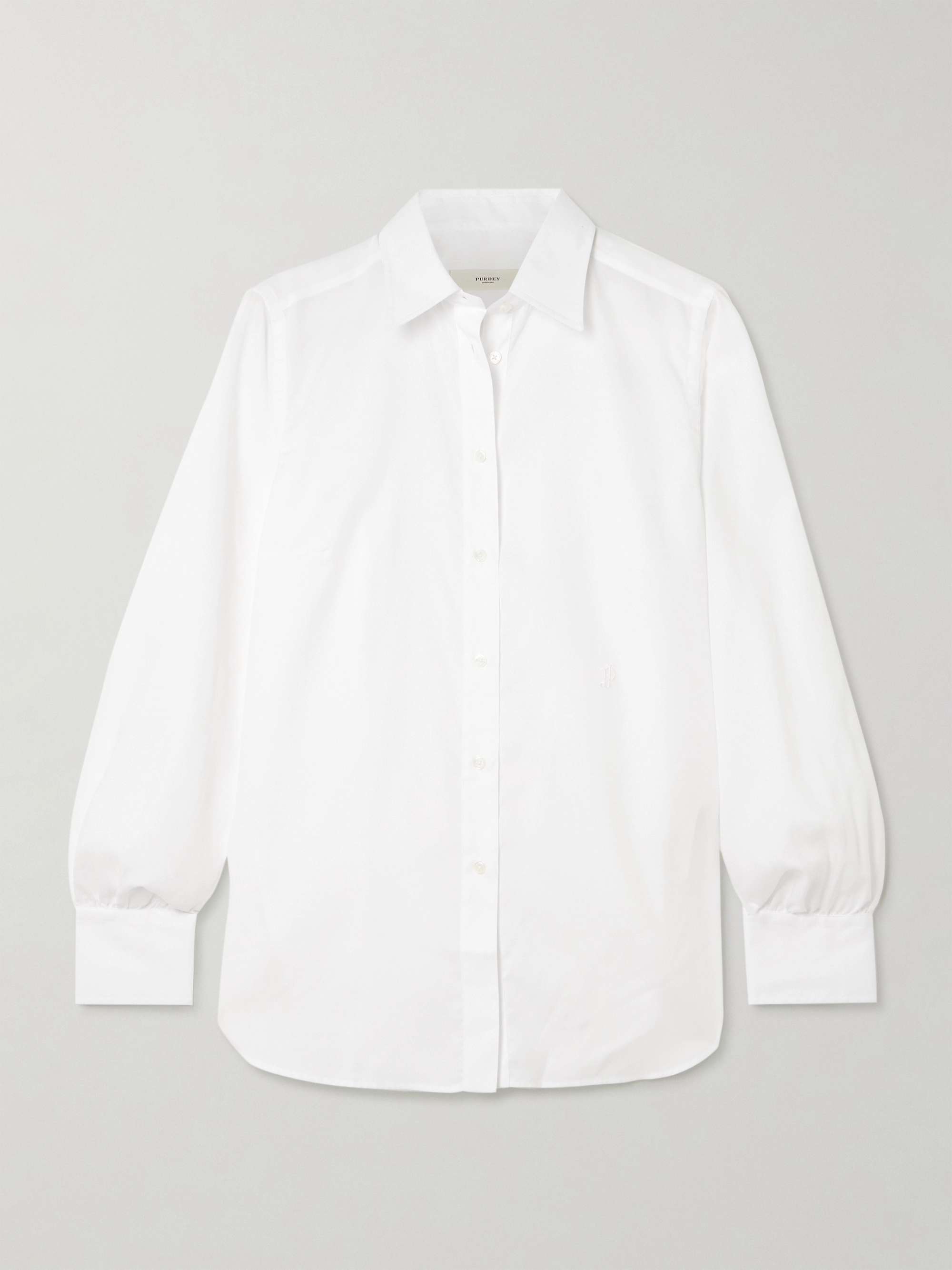 Logo-embroidered cotton-poplin shirt view