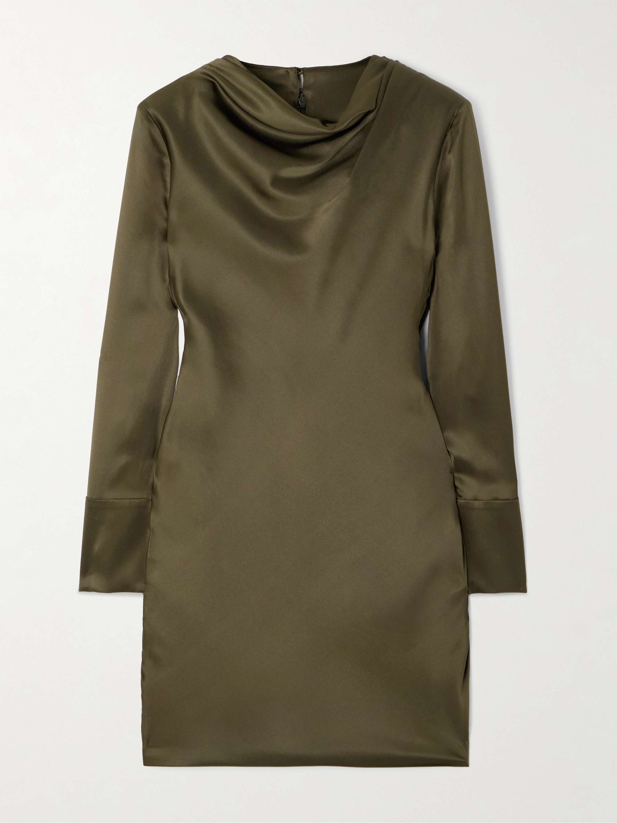 Amal draped stretch-silk satin mini dress view