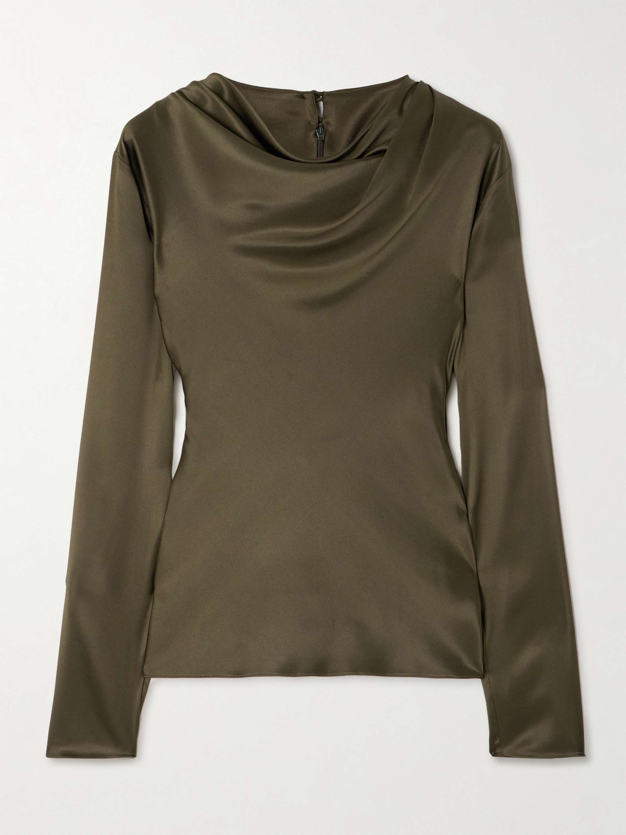 Cecilia draped stretch-silk satin top view