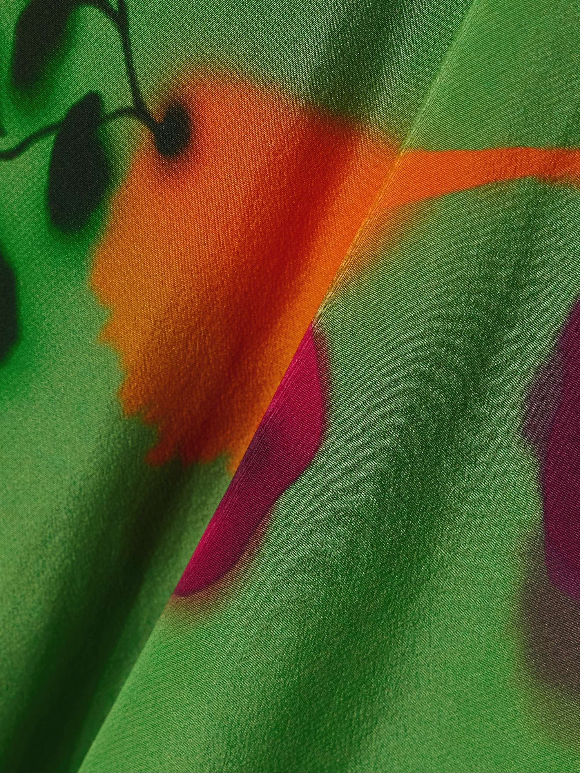 Lucca printed silk-crepe halterneck midi dress view