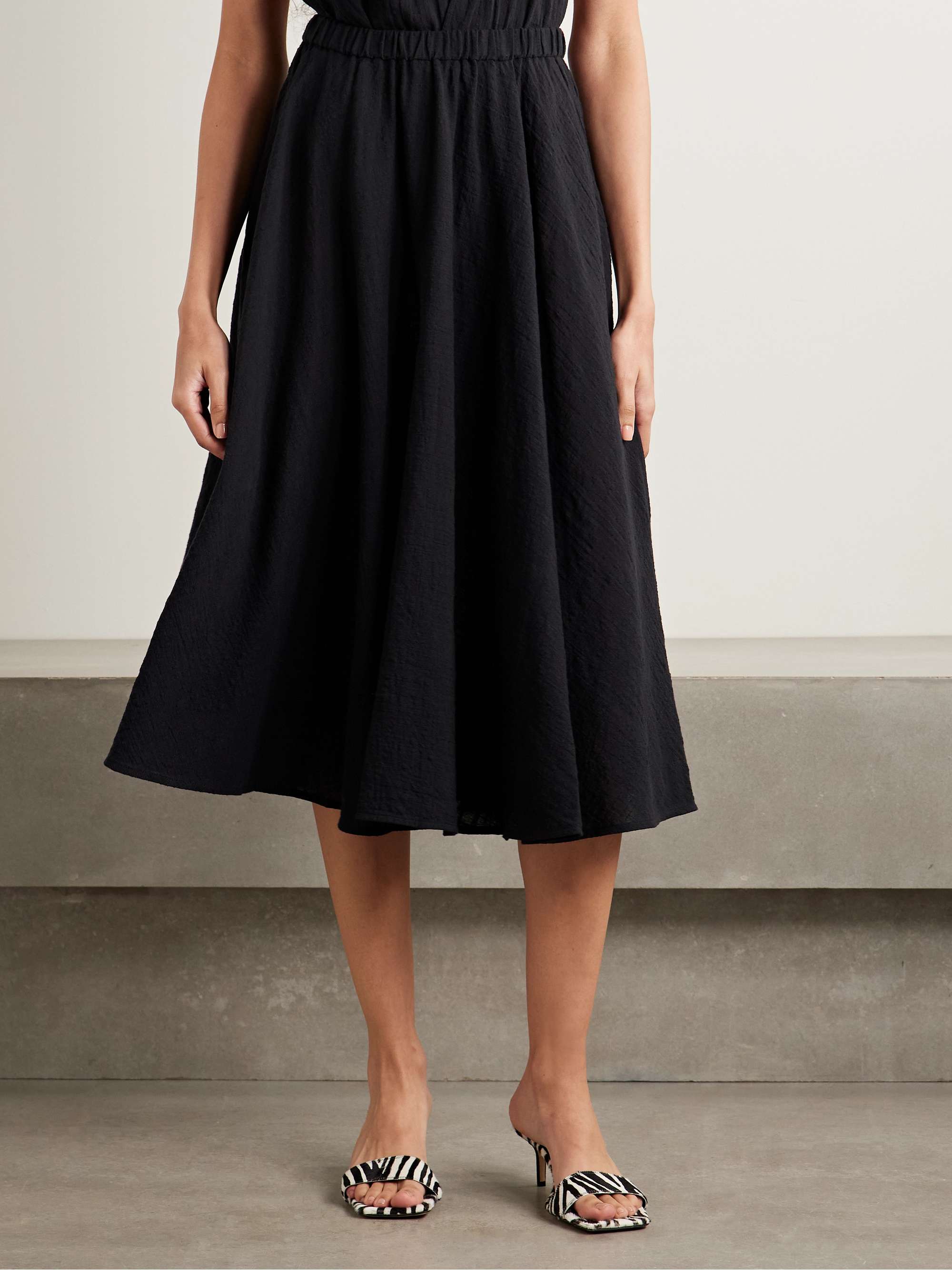 Carla cotton-gauze midi skirt view