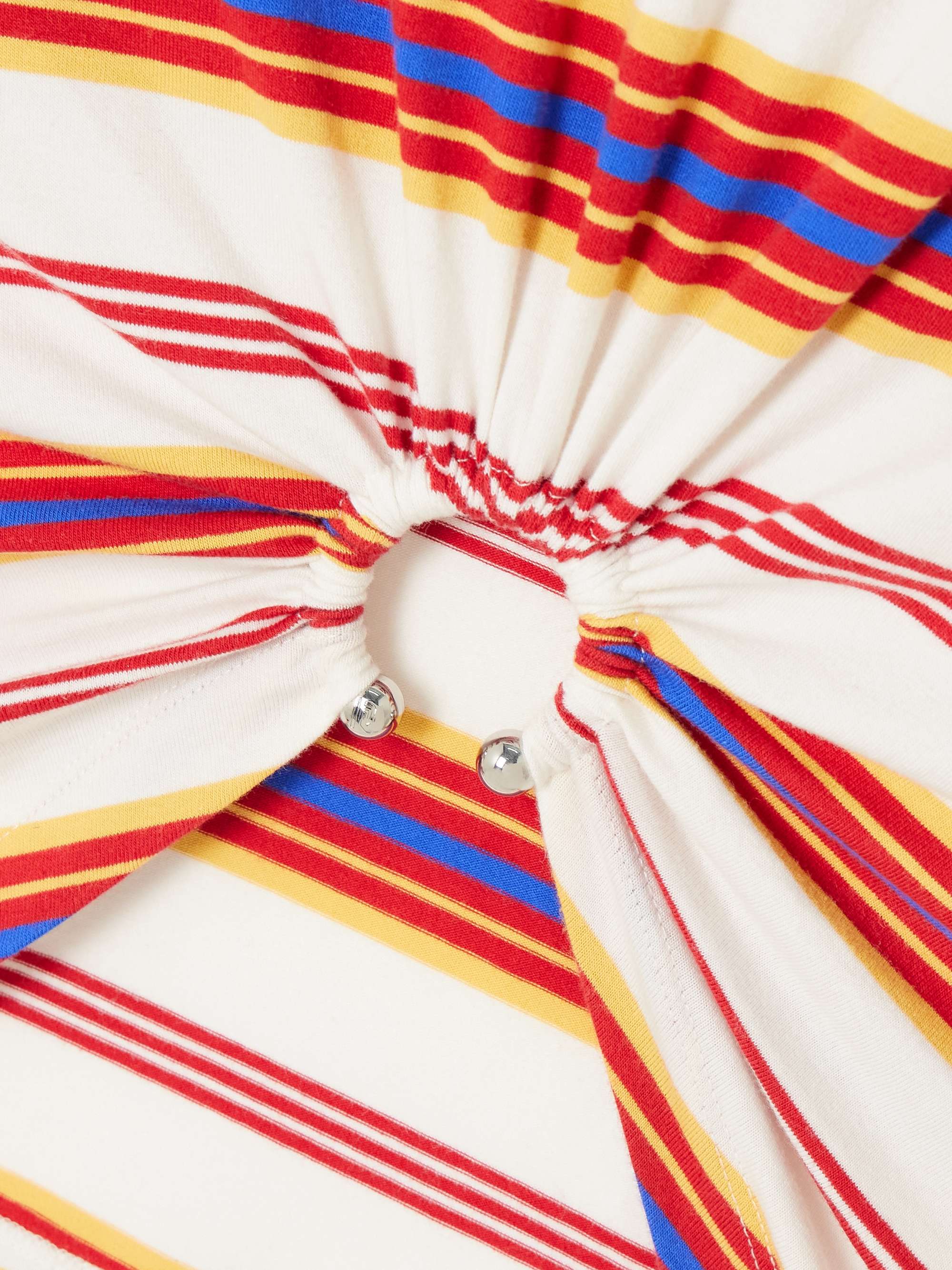 Embellished striped cotton-blend jersey T-shirt view