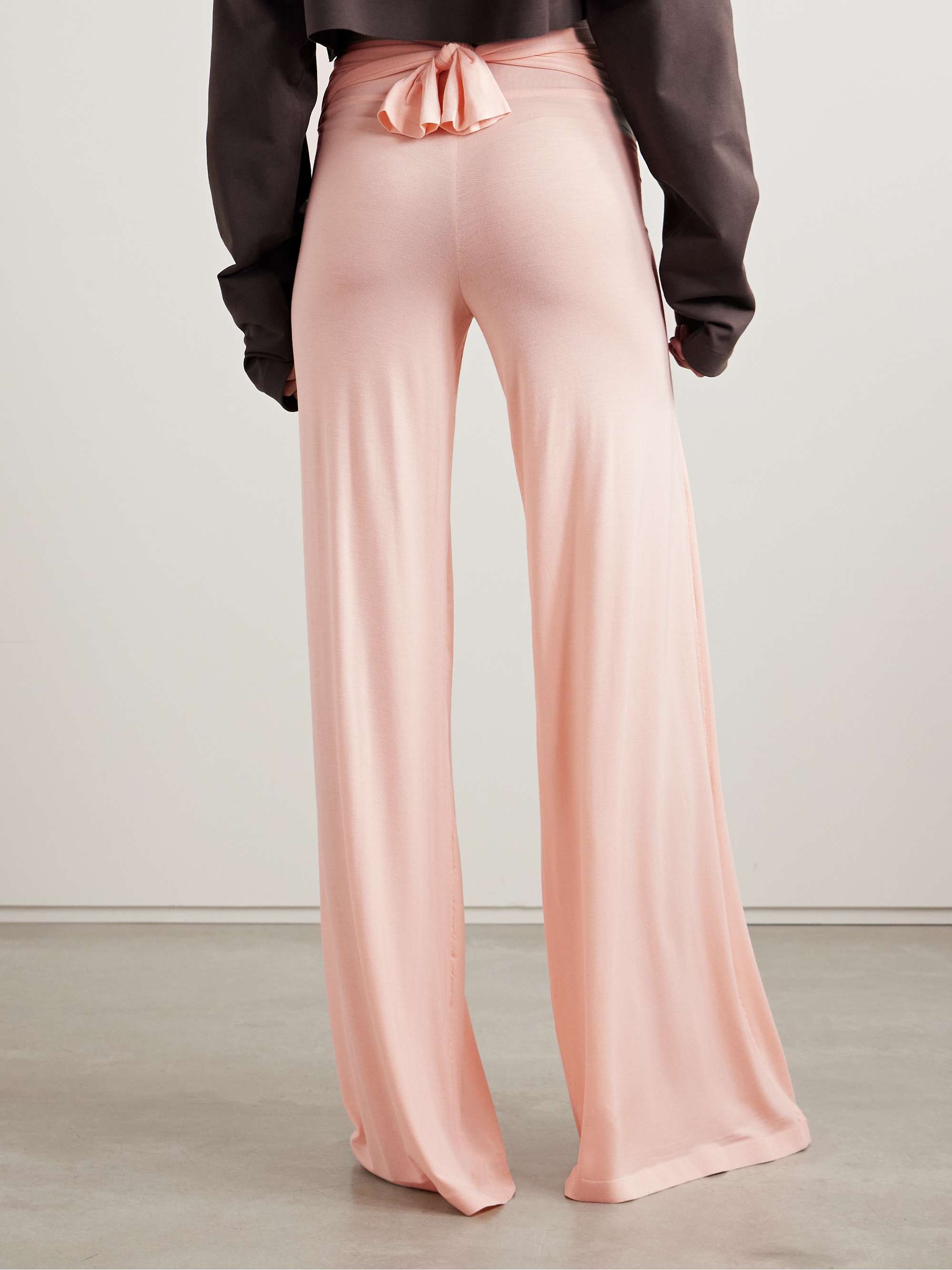 Elephant wrap-effect draped stretch-jersey wide-leg pants view