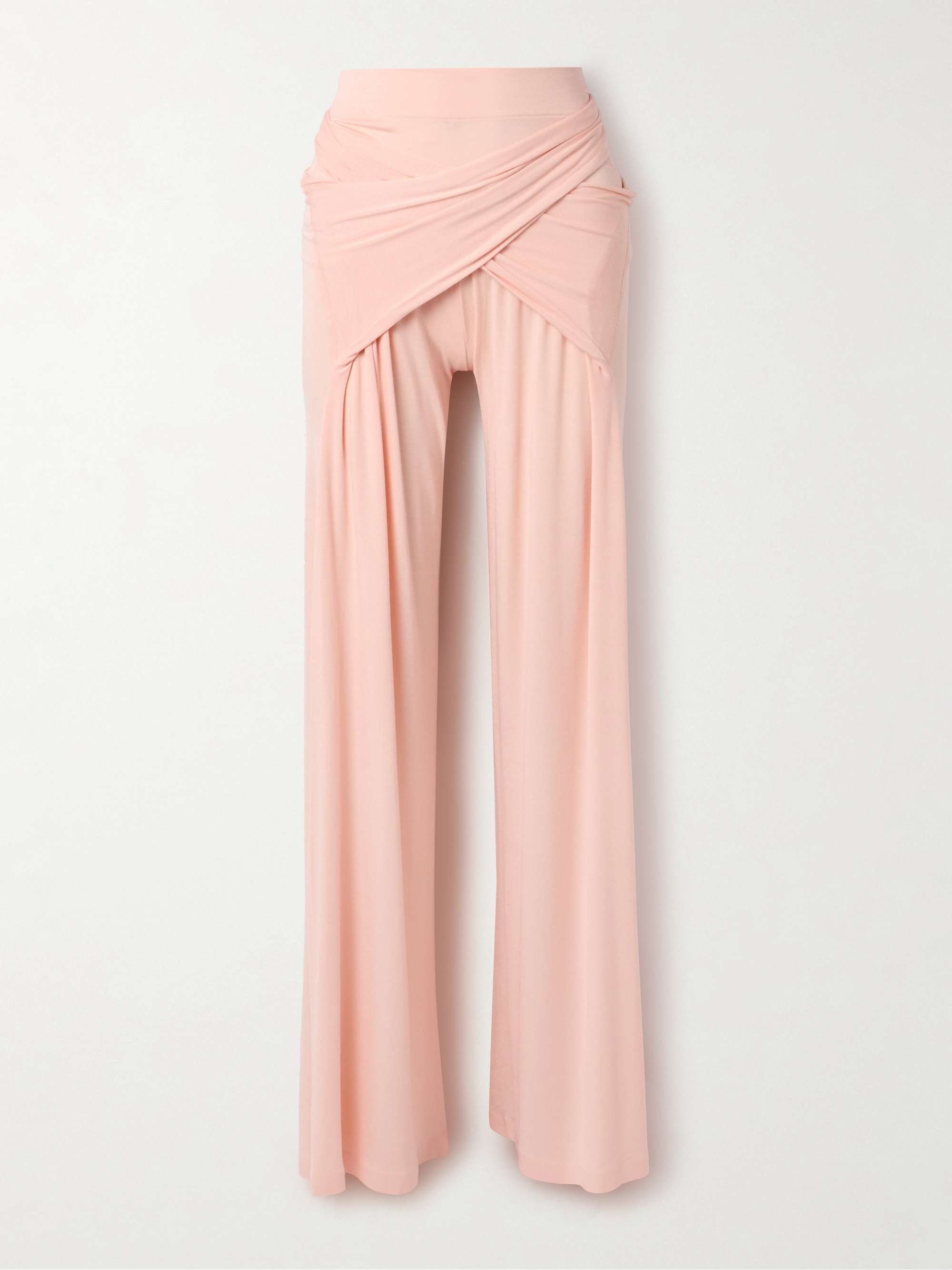 Elephant wrap-effect draped stretch-jersey wide-leg pants view