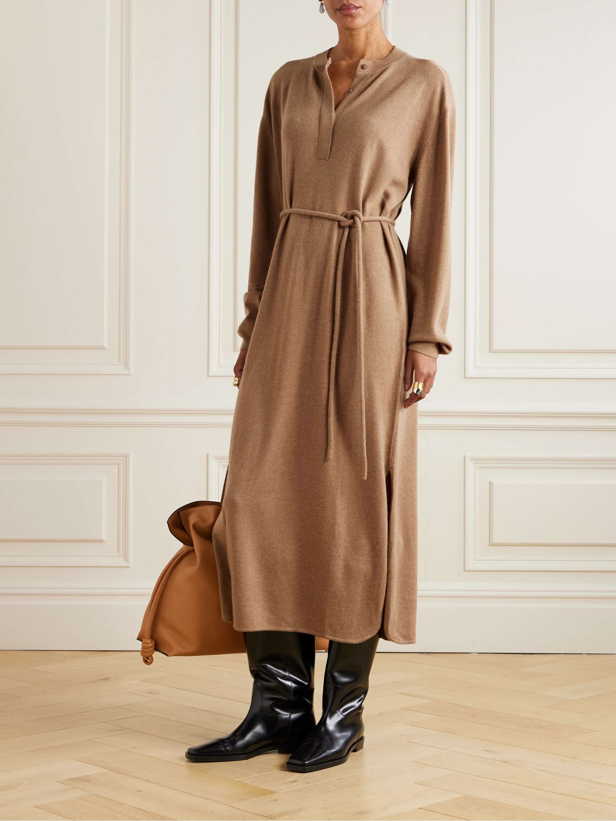 Darhan belted cashmere dress view