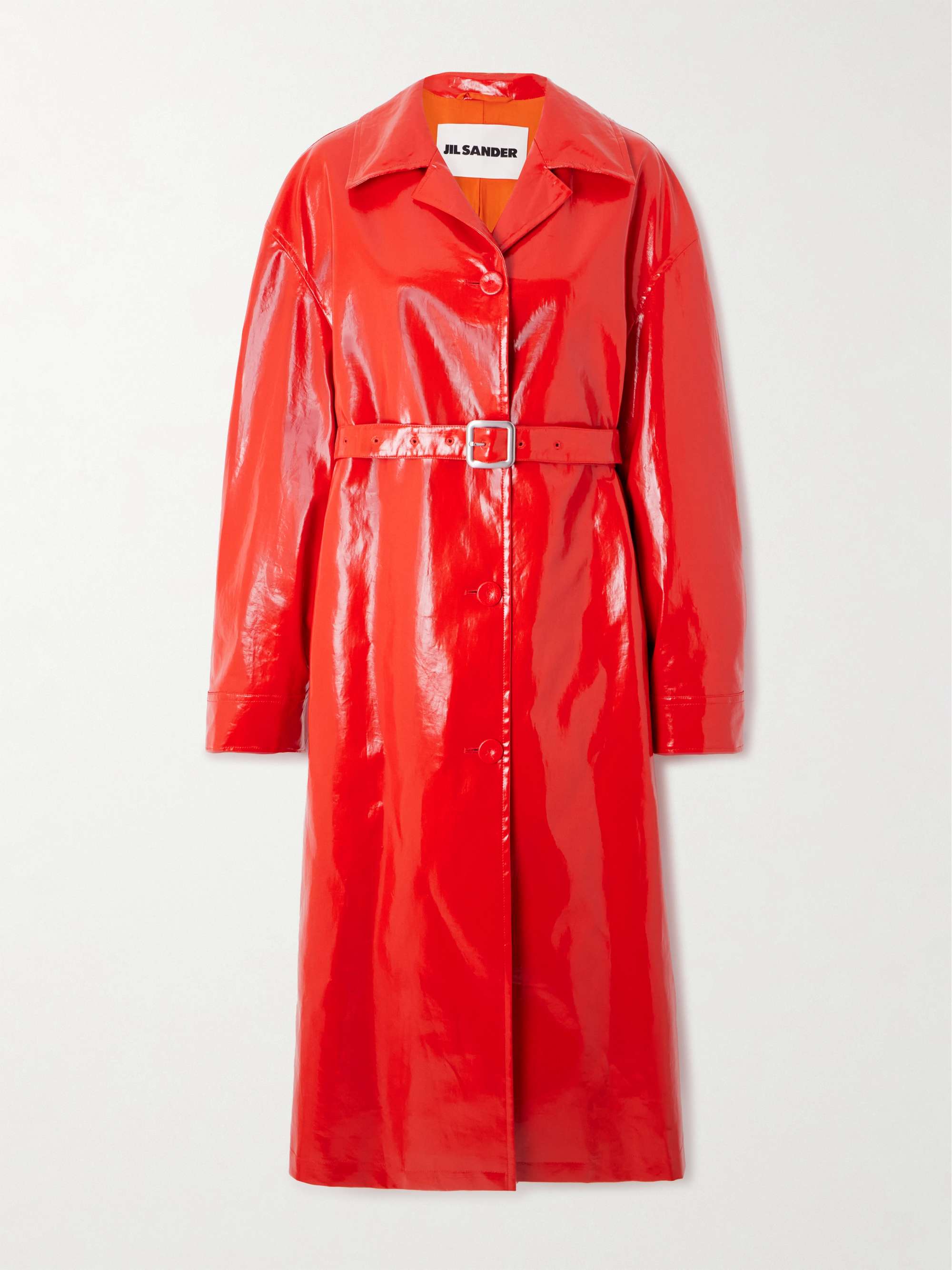 Belted coated-linen trench coat view