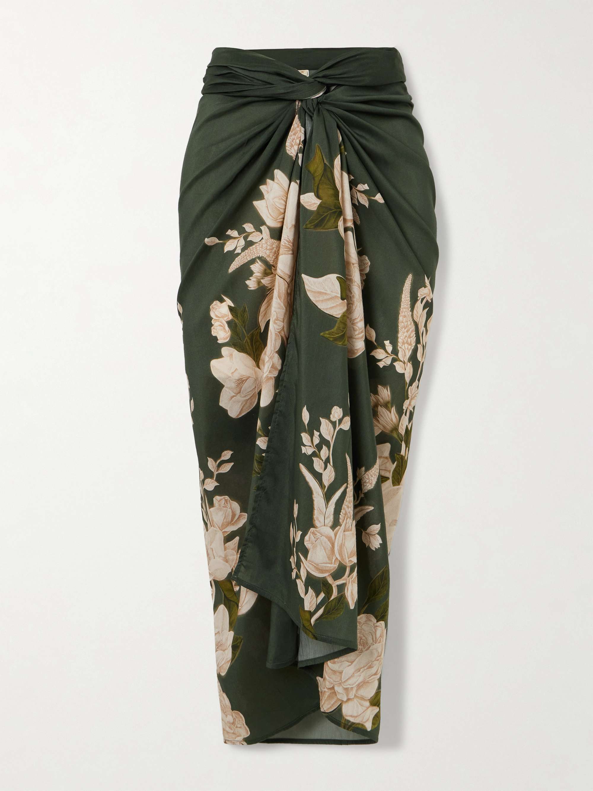 Lavanda Gardenia floral-print cotton and silk-blend voile pareo view