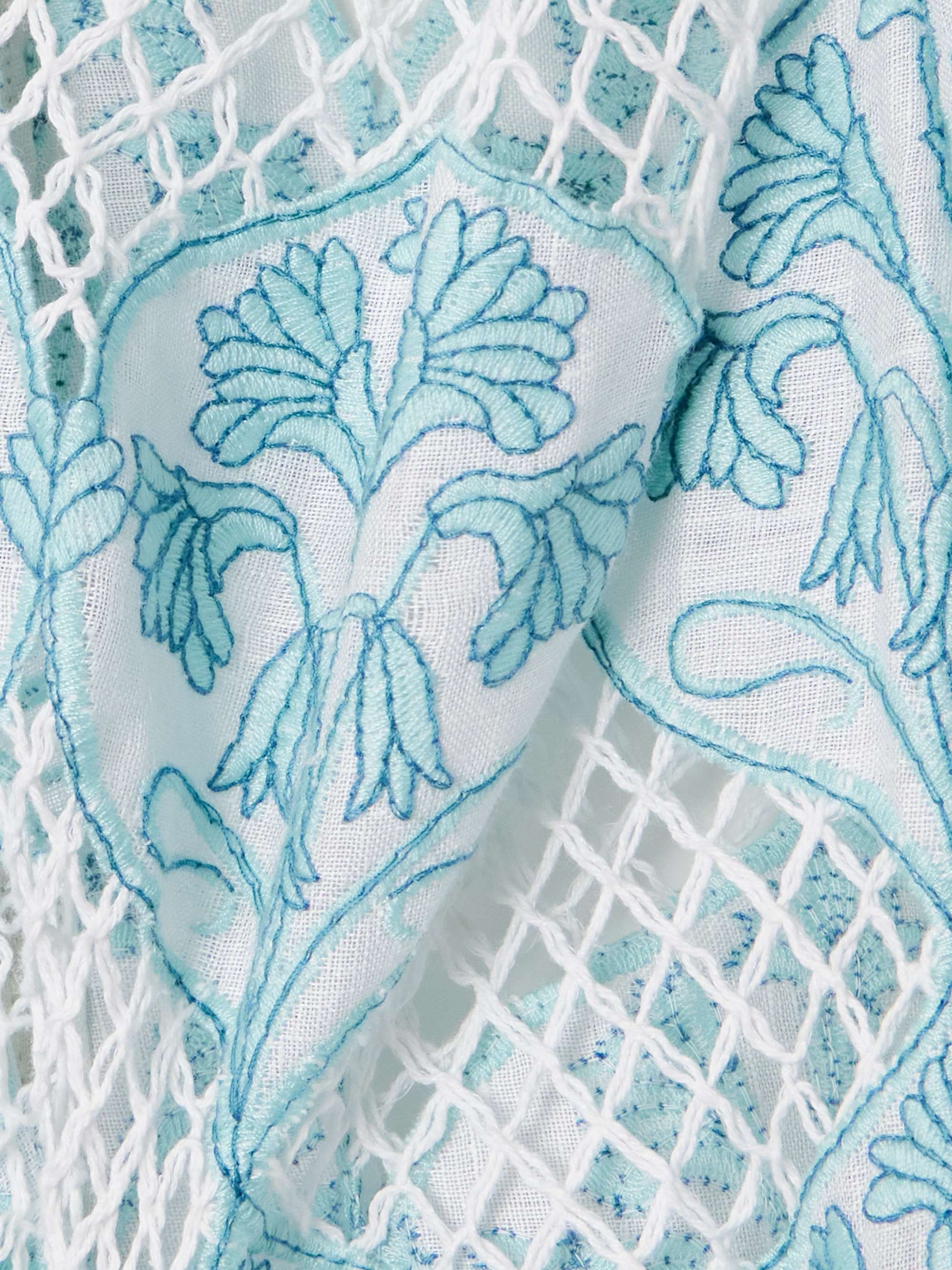 Suspiro embroidered open-knit midi dress view