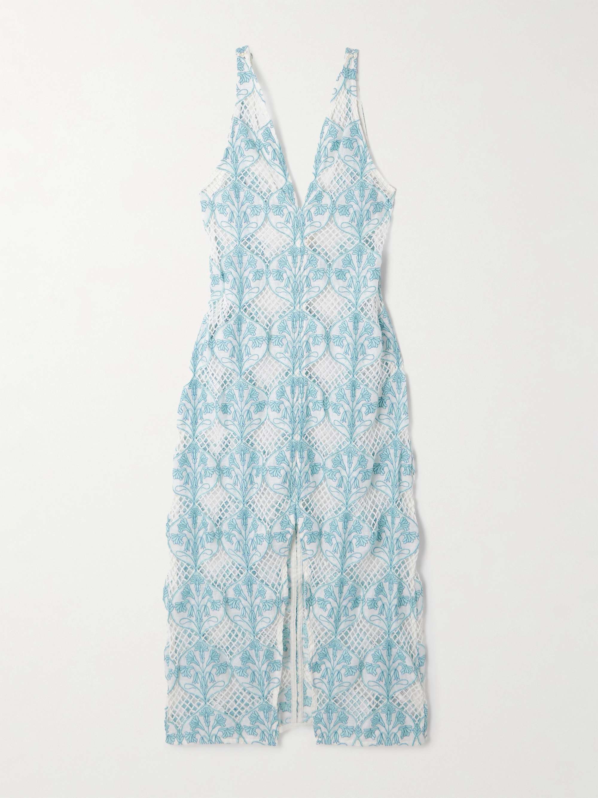 Suspiro embroidered open-knit midi dress view