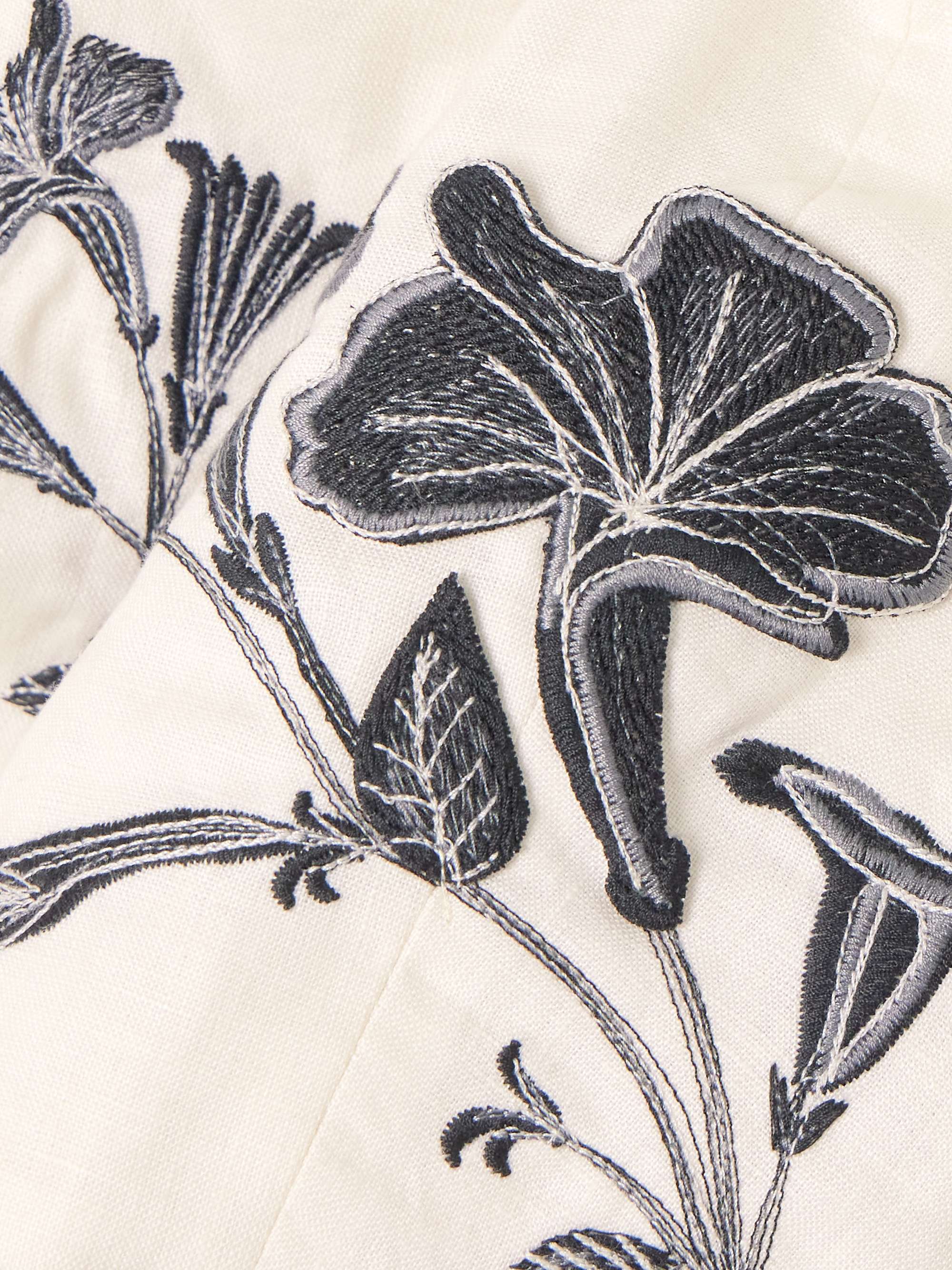 Cacao Guayacan cropped appliquéd embroidered linen top view