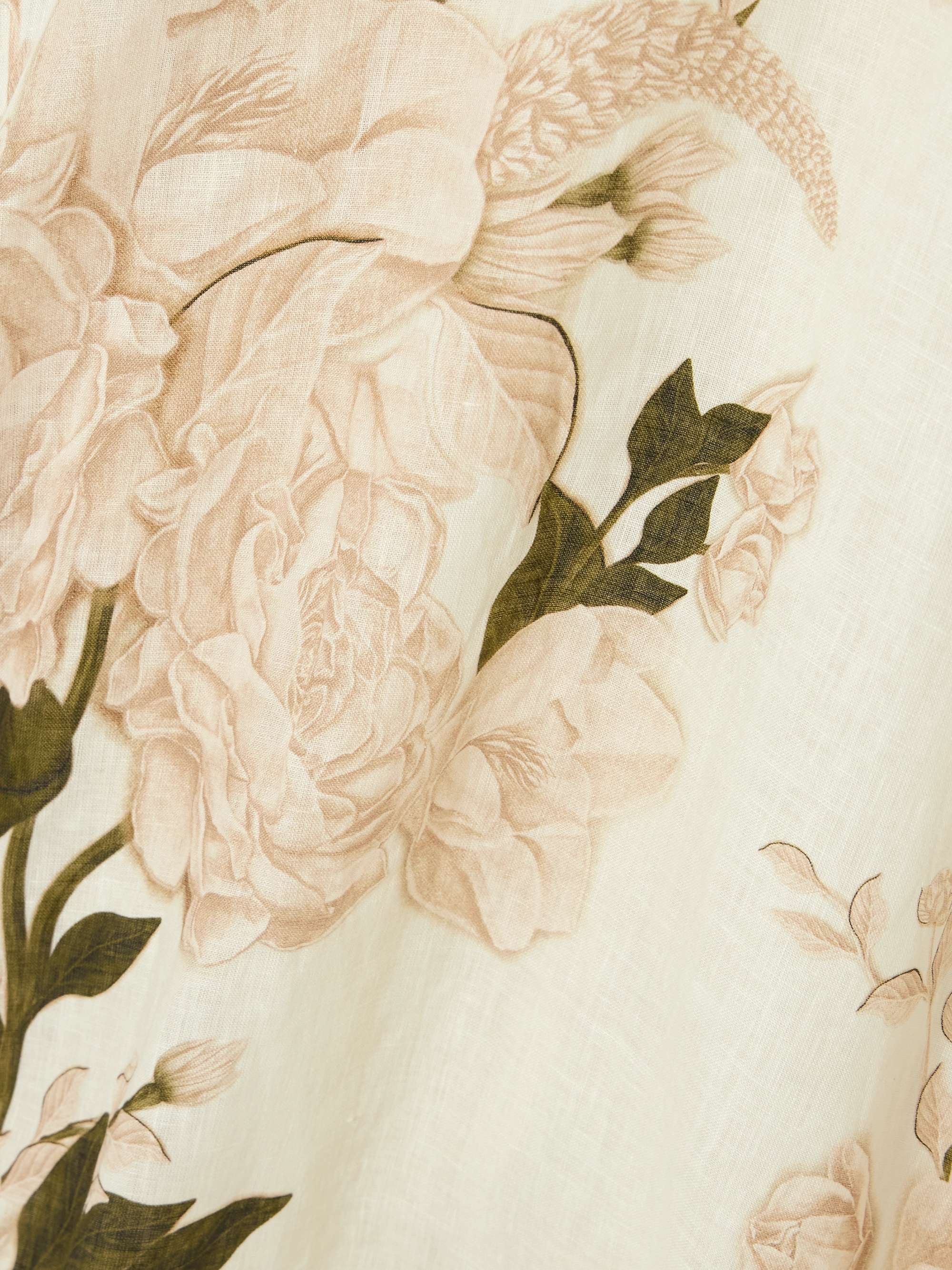 Bergamota Gardenia floral-print linen midi skirt view