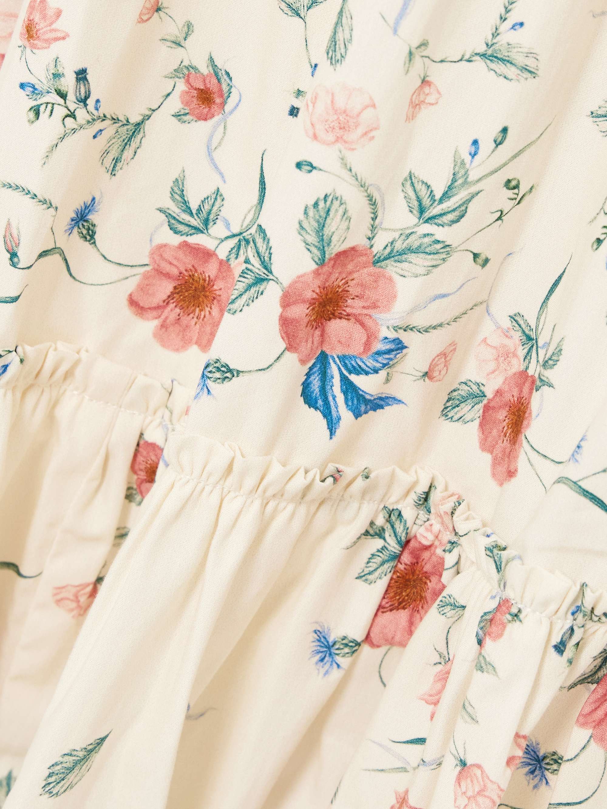 Consuelo Mosqueta embroidered tiered floral-print cotton-poplin midi dress view