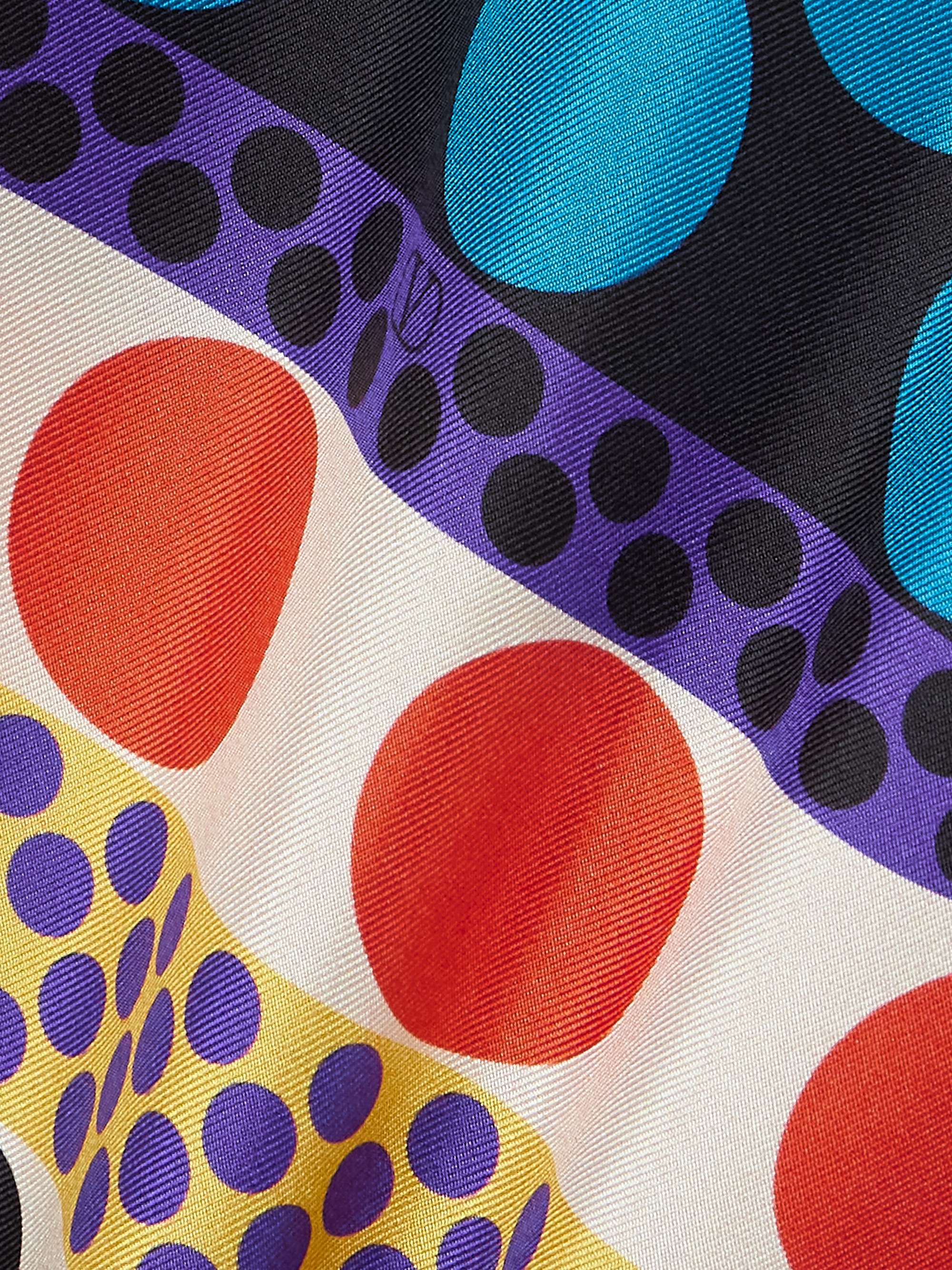 Belted printed silk-twill mini dress view