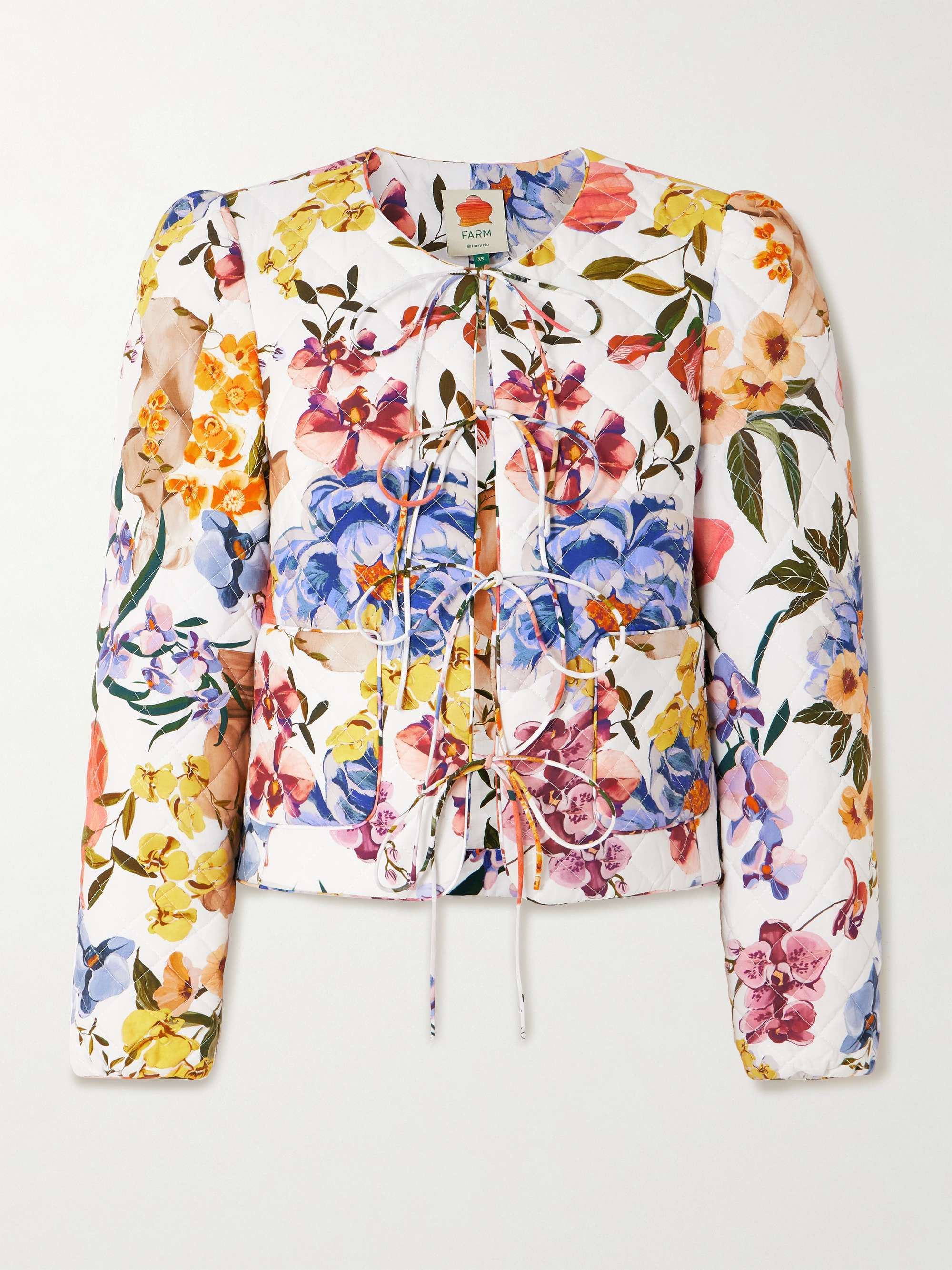 Greek Garden quilted floral-print Lyocell and cotton-blend jacket view