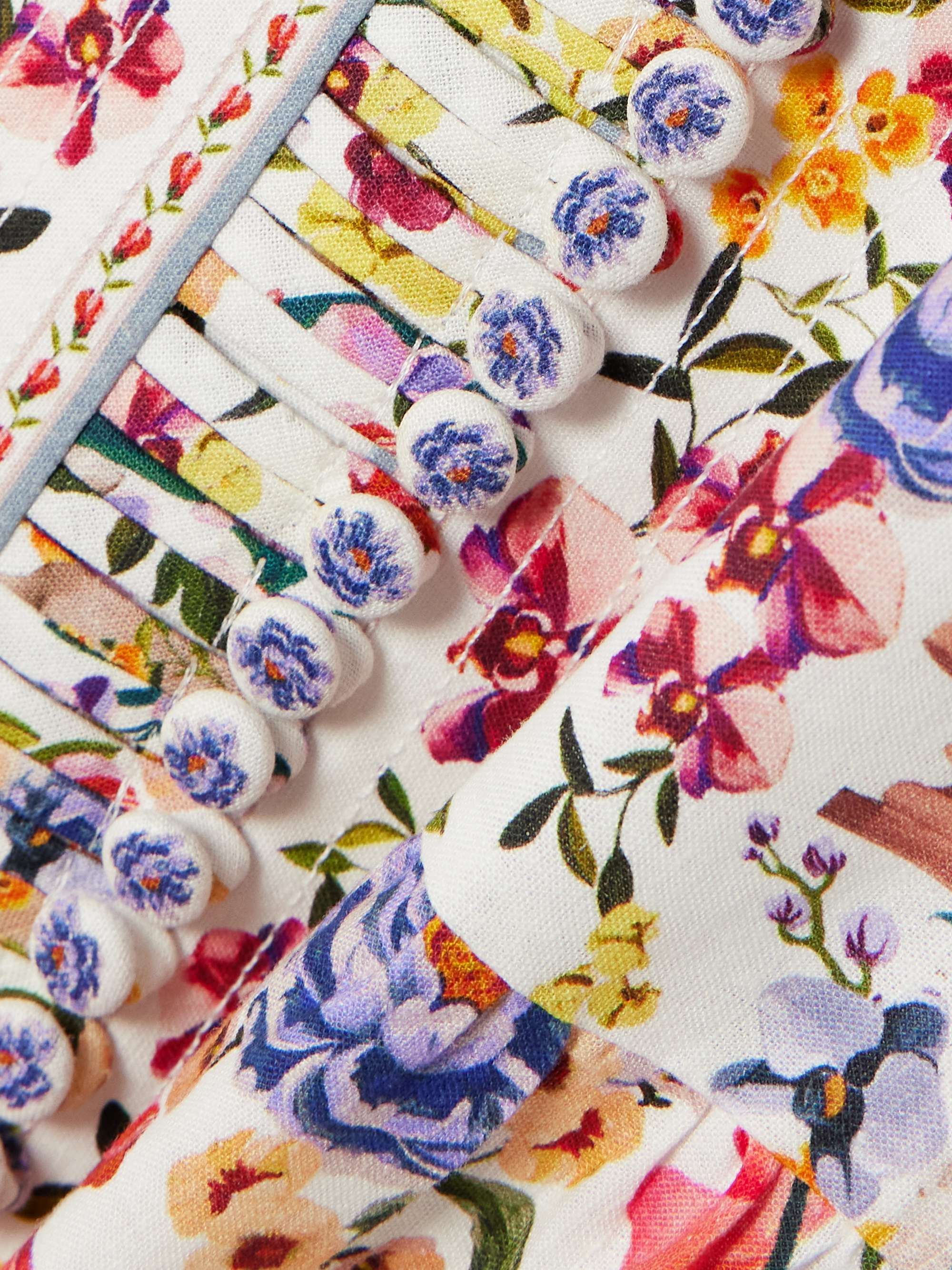 Greek Garden ruffled floral-print linen and LENZING™ ECOVERO™-blend mini dress view