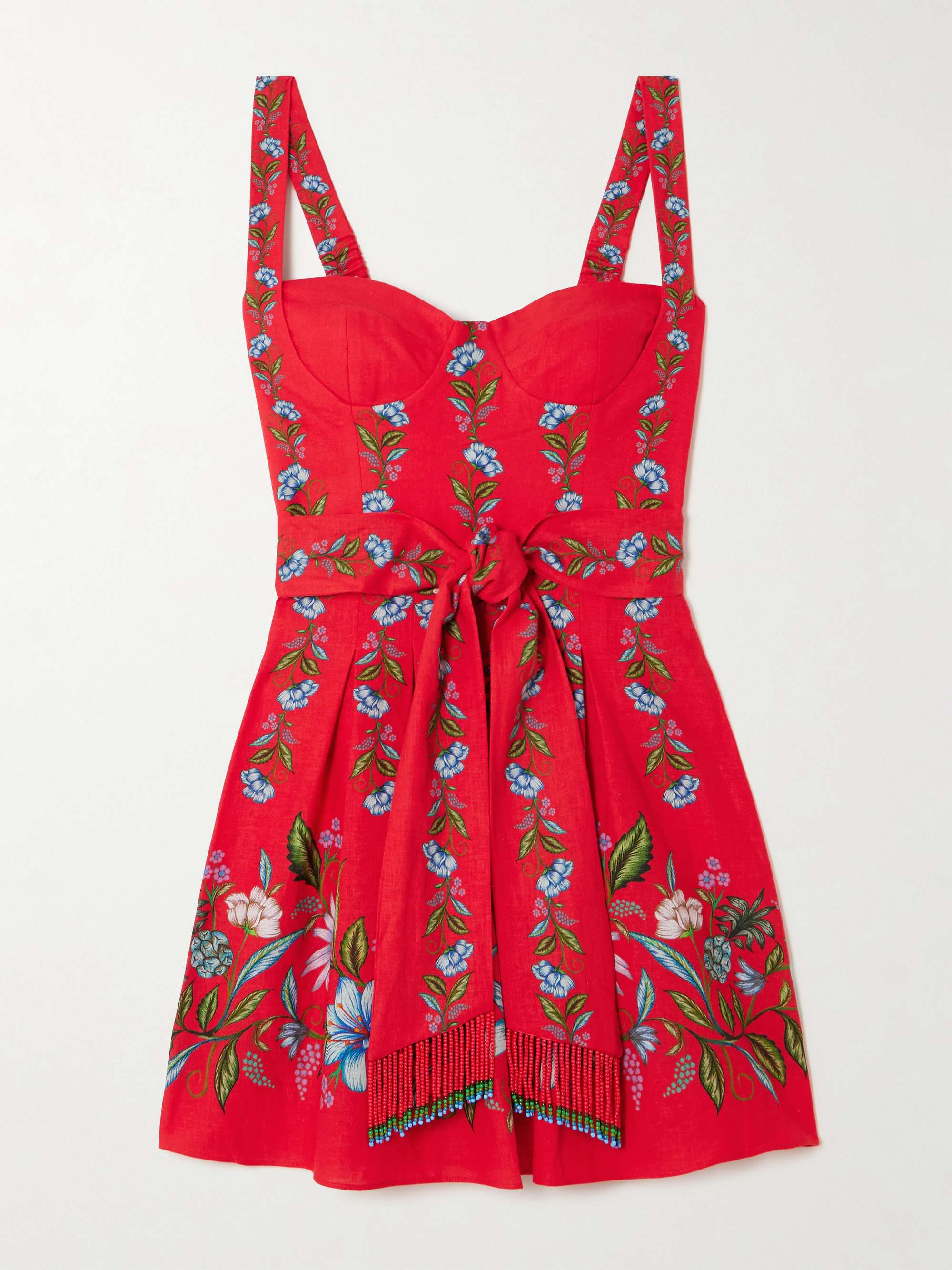Sweet Bloom Bouquet belted floral-print linen and LENZING™ ECOVERO™-blend mini dress view
