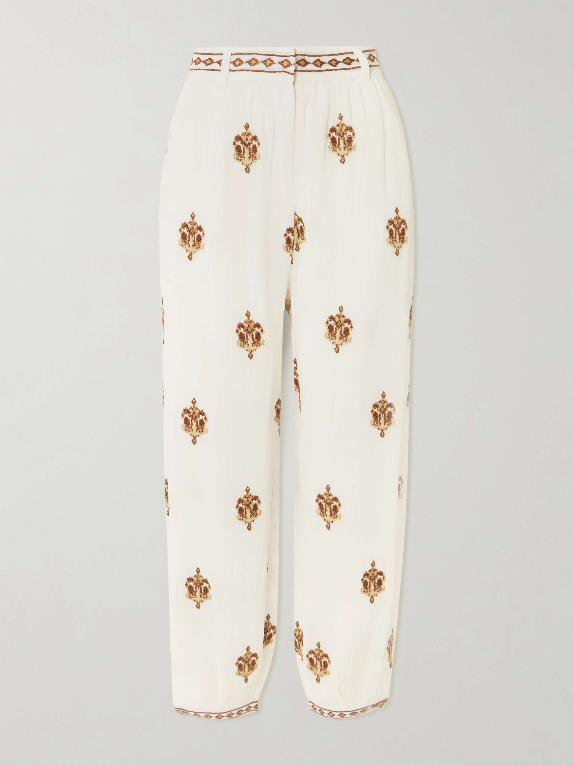 Anchor Tapestry embroidered georgette tapered pants view