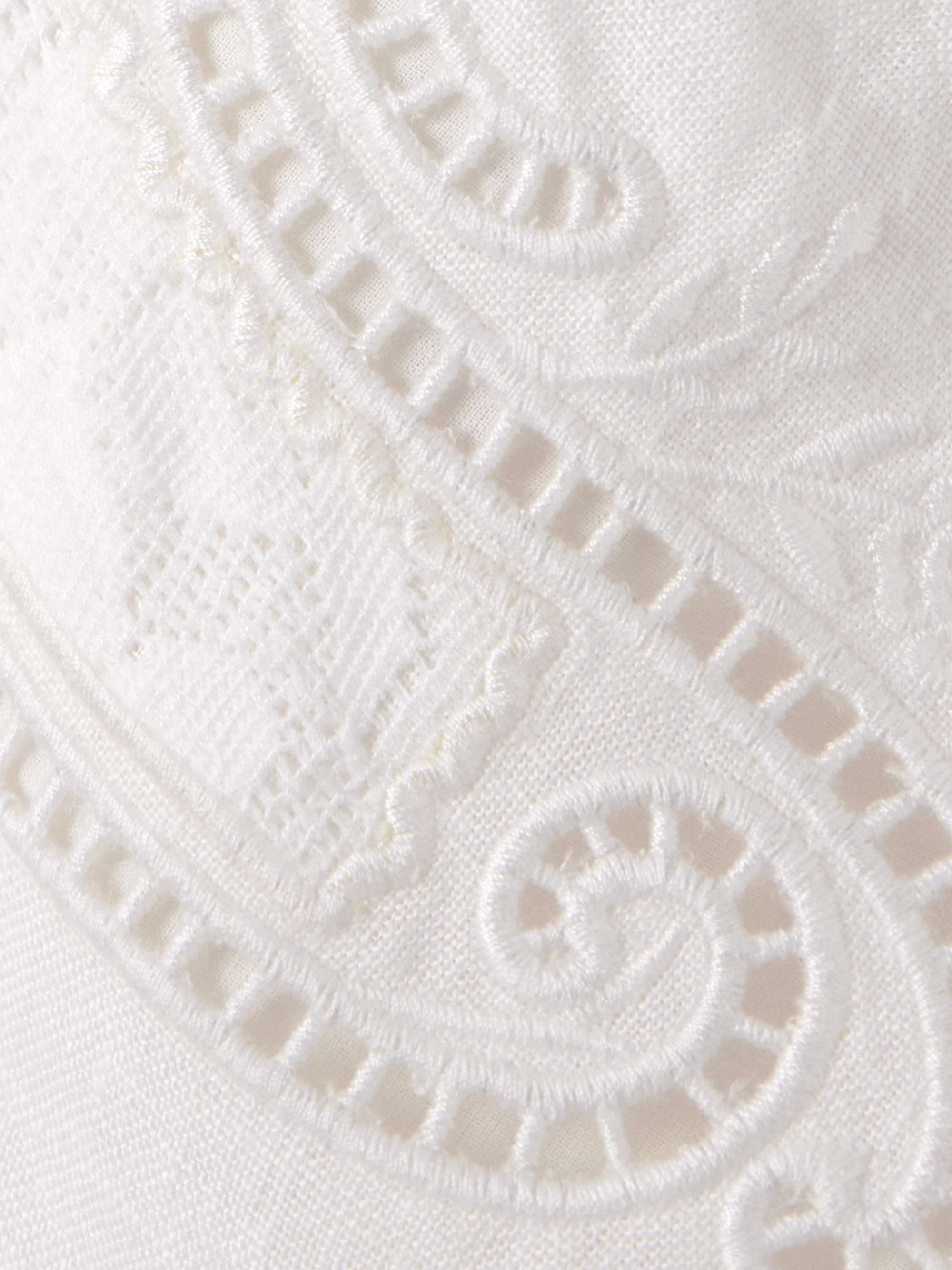 Scalloped broderie anglaise-trimmed linen mini dress view