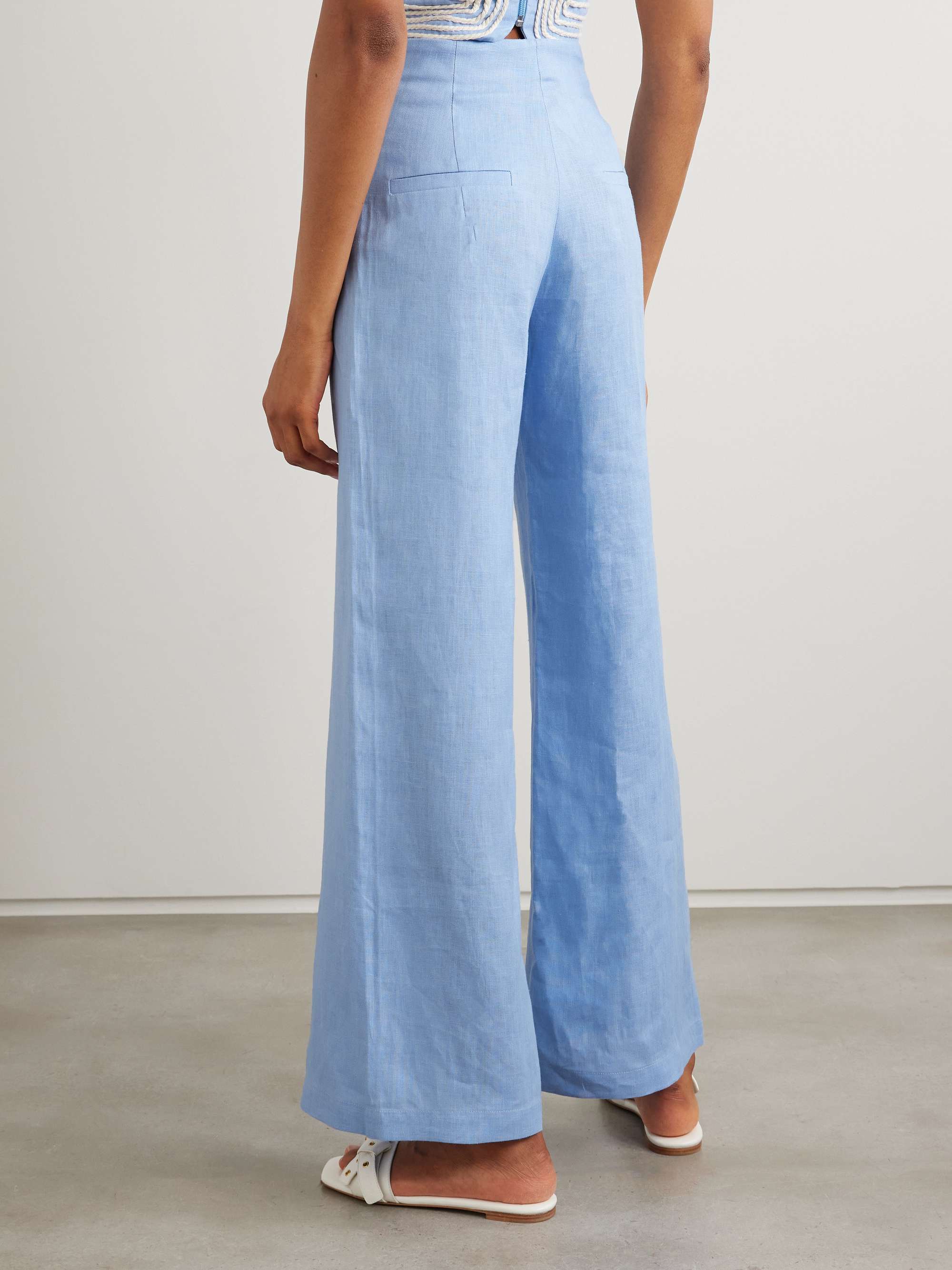 Poesia wide-leg linen pants view