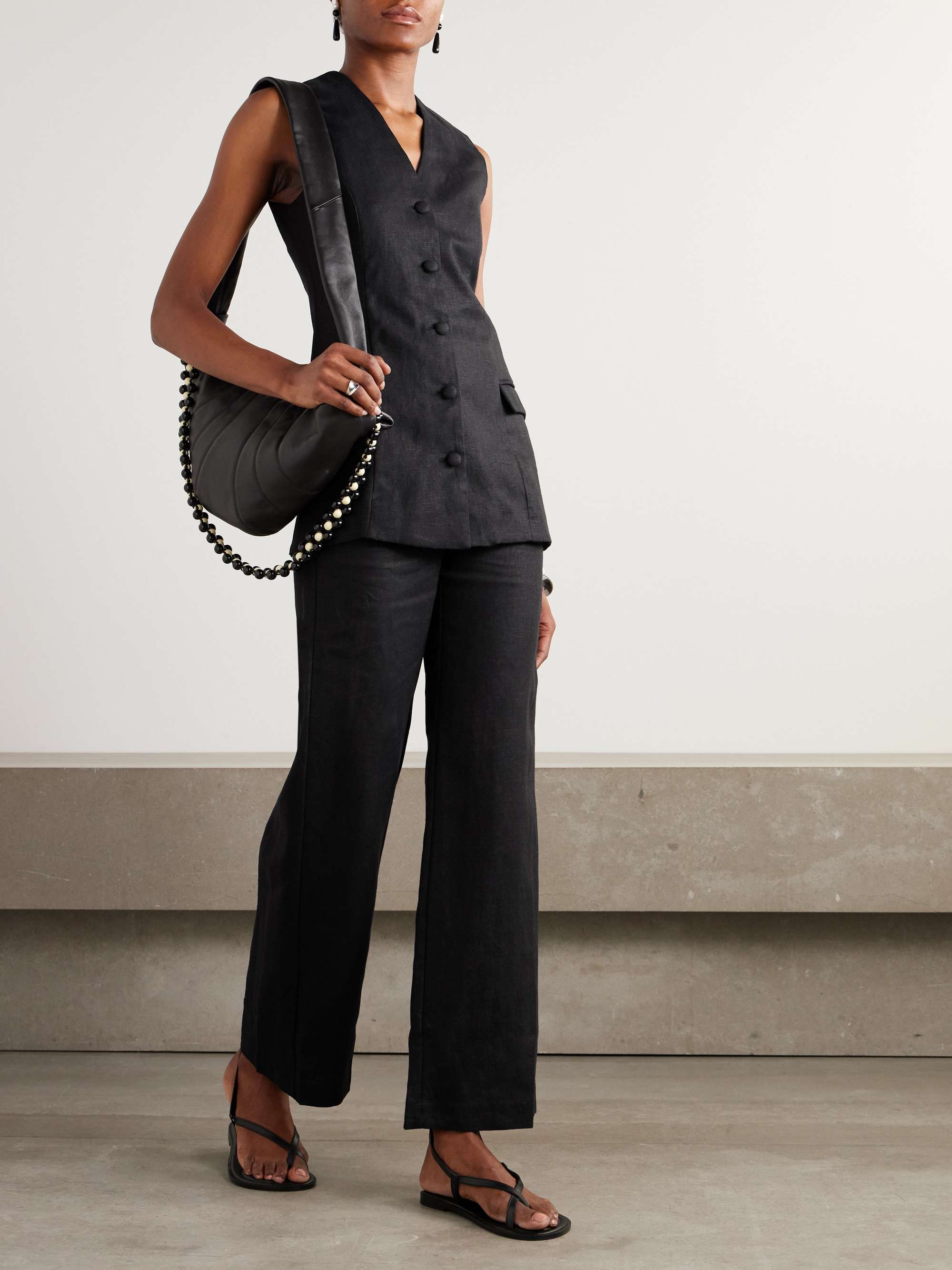 Lya linen wide-leg pants view
