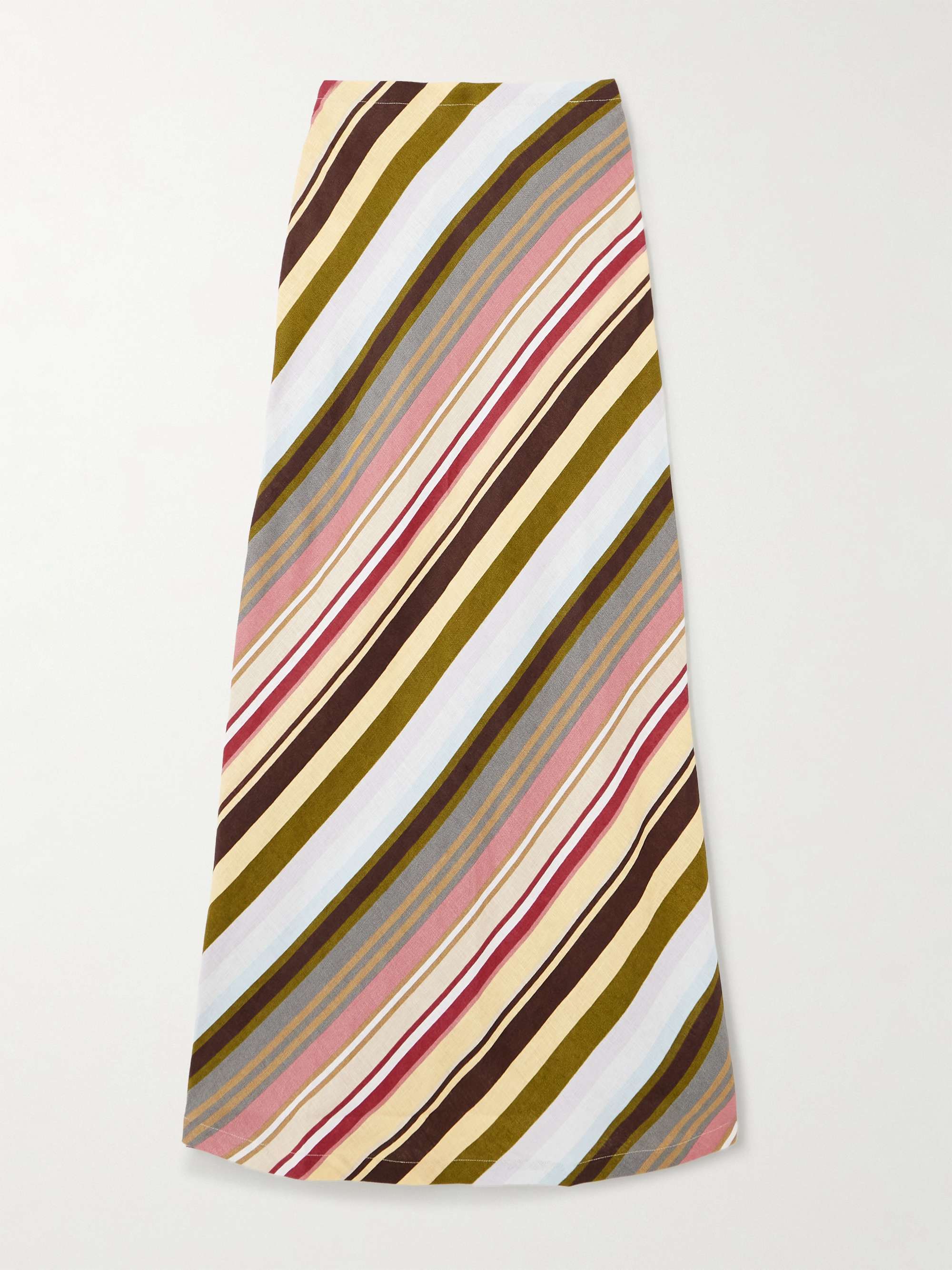 Elise striped linen midi skirt view